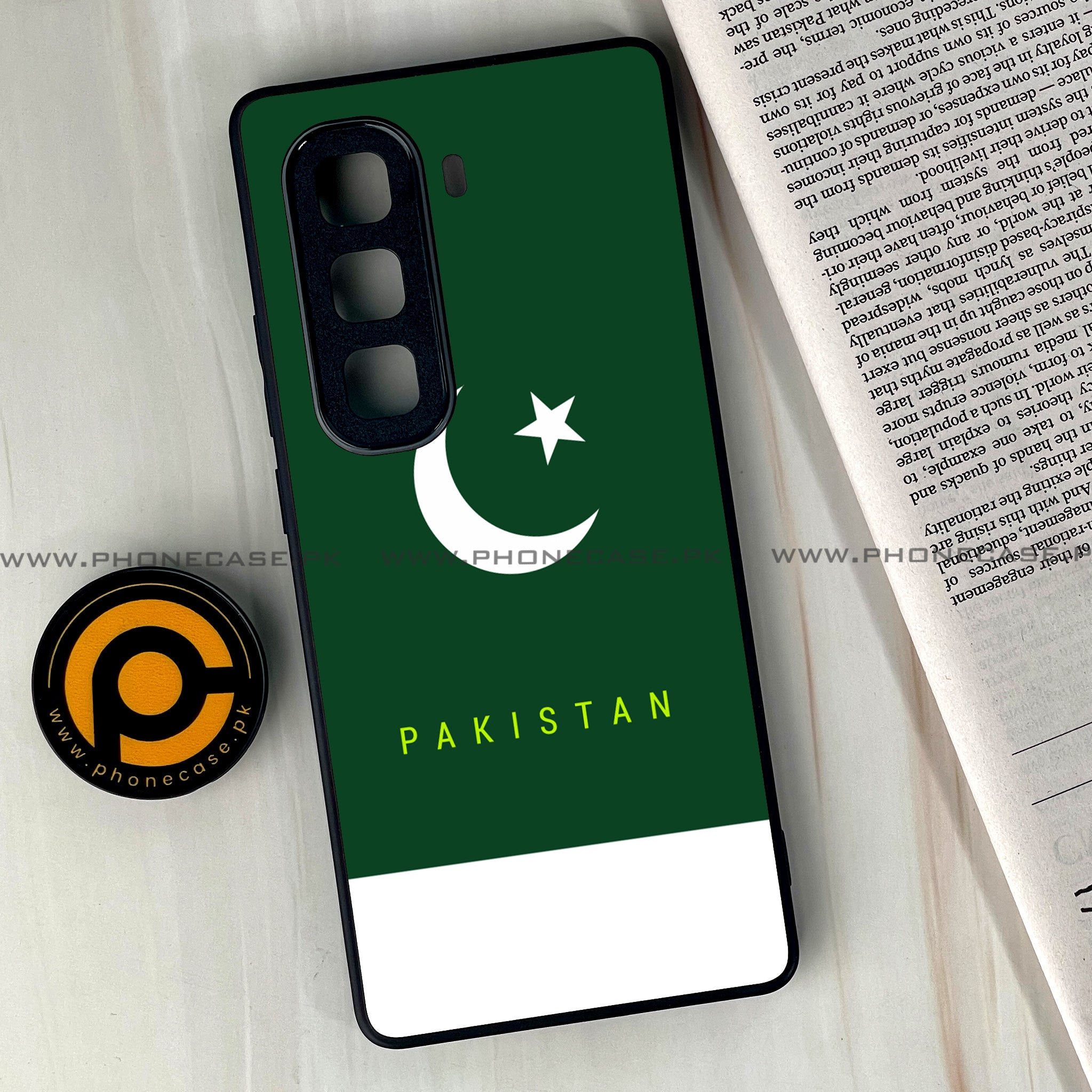 Infinix Hot 50 Pro Plus - Pakistani Flag Series - Premium Printed Glass soft Bumper shock Proof Case