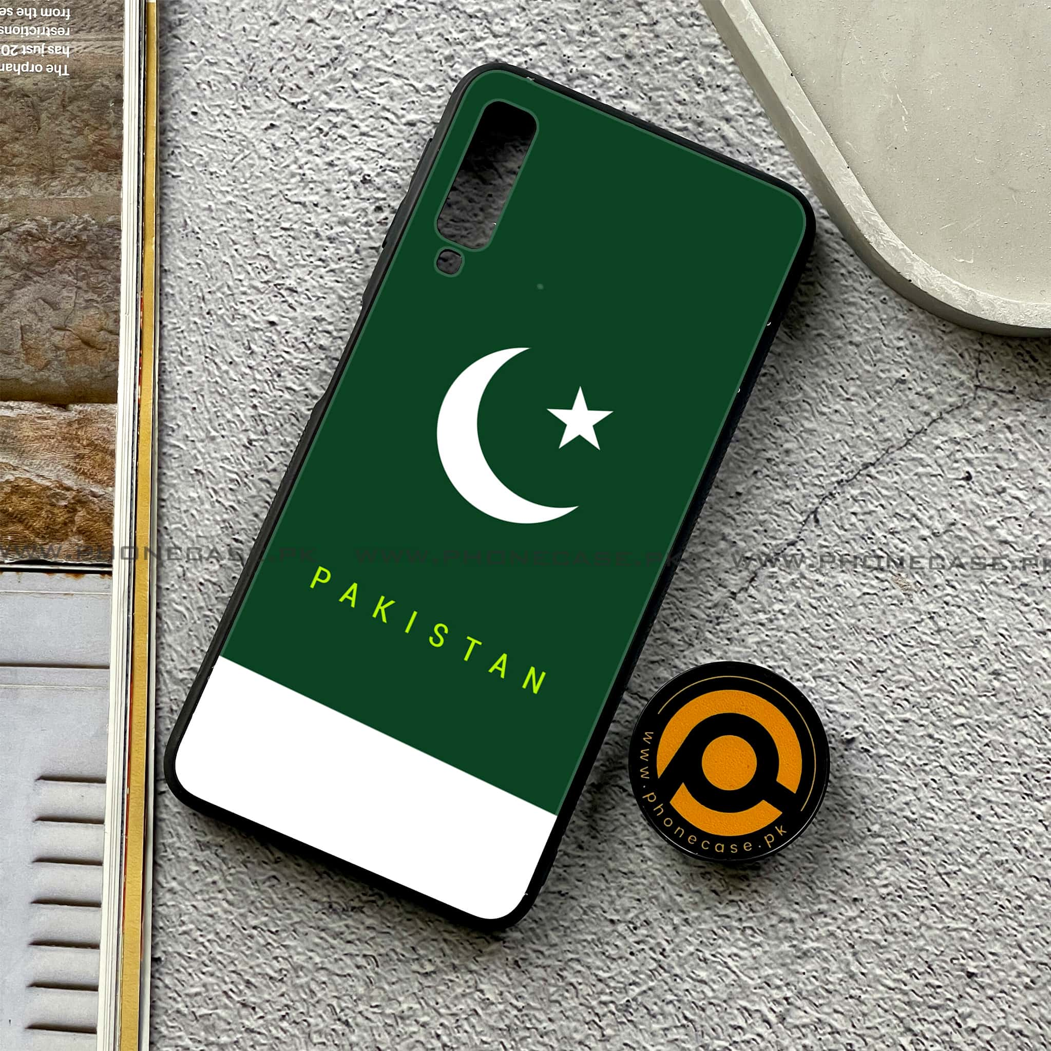 Galaxy A7 2018 - Pakistani Flag Series - Premium Printed Metal soft Bumper shock Proof Case