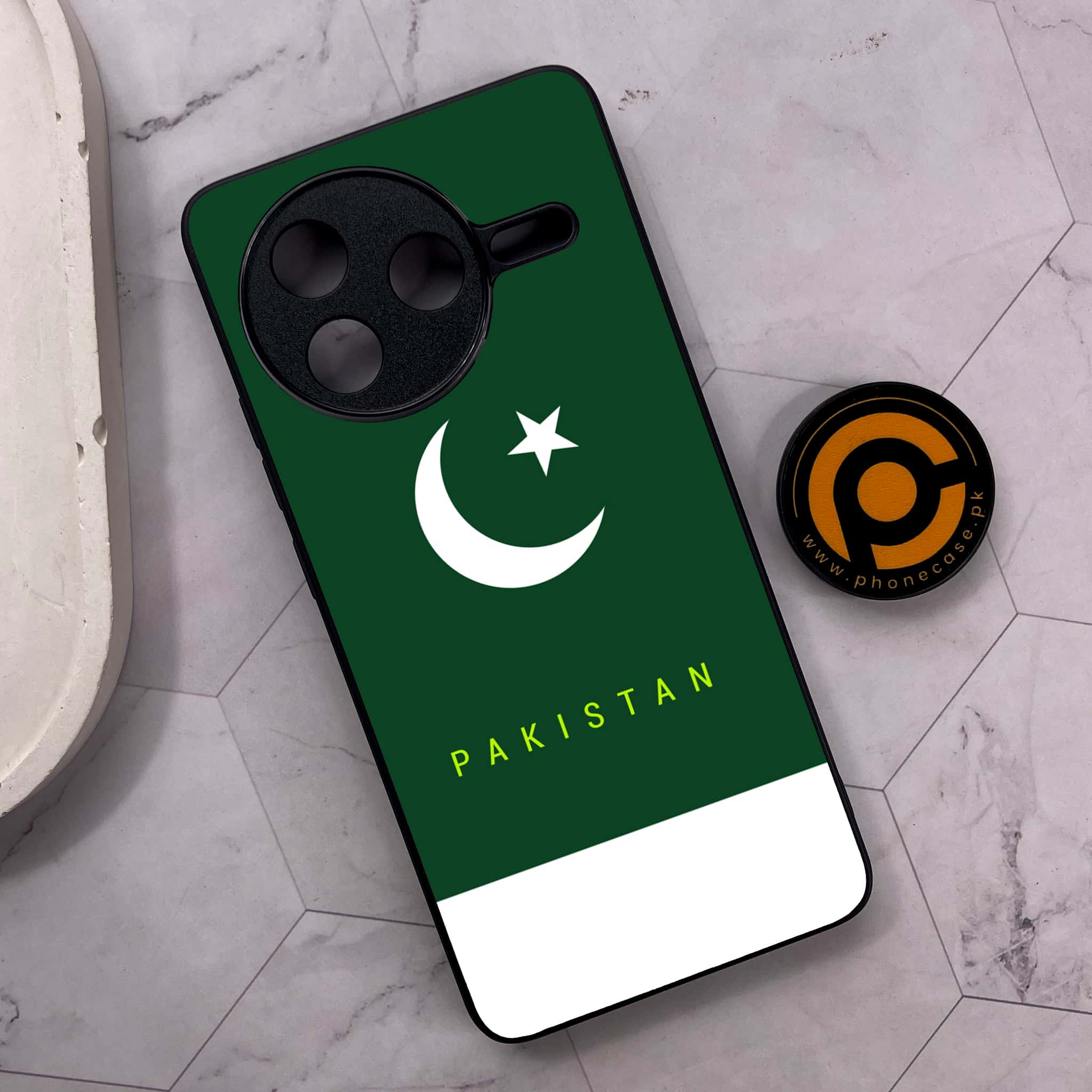 Xiaomi Poco F7 Pro 5G - Pakistani Flag Series - Premium Metal Printed soft Bumper shock Proof Case