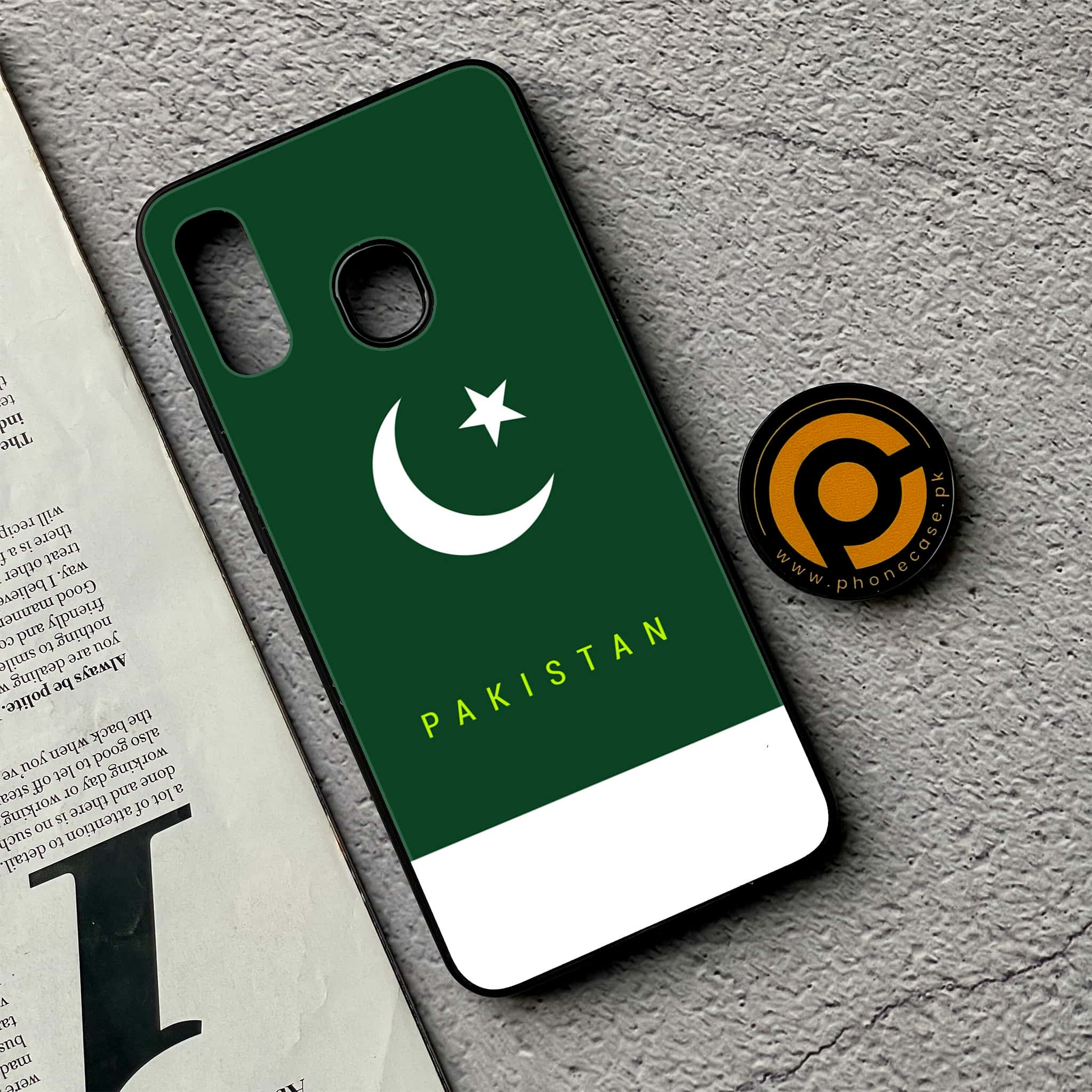 Galaxy A20/A30 - Pakistani Flag Series - Premium Printed Glass soft Bumper shock Proof Case