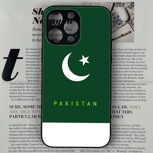 iPhone 13 Pro Max - Pakistani Flag Series  Design 5  Premium Printed Glass soft Bumper shock Proof Case  CS-19410 CS-20778