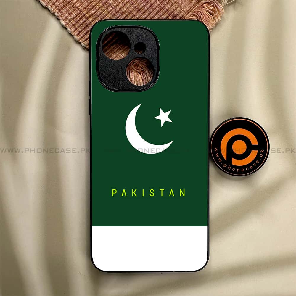 Tecno Spark 40C - Pakistani Flag Series - Premium Metal Printed soft Bumper shock Proof Case
