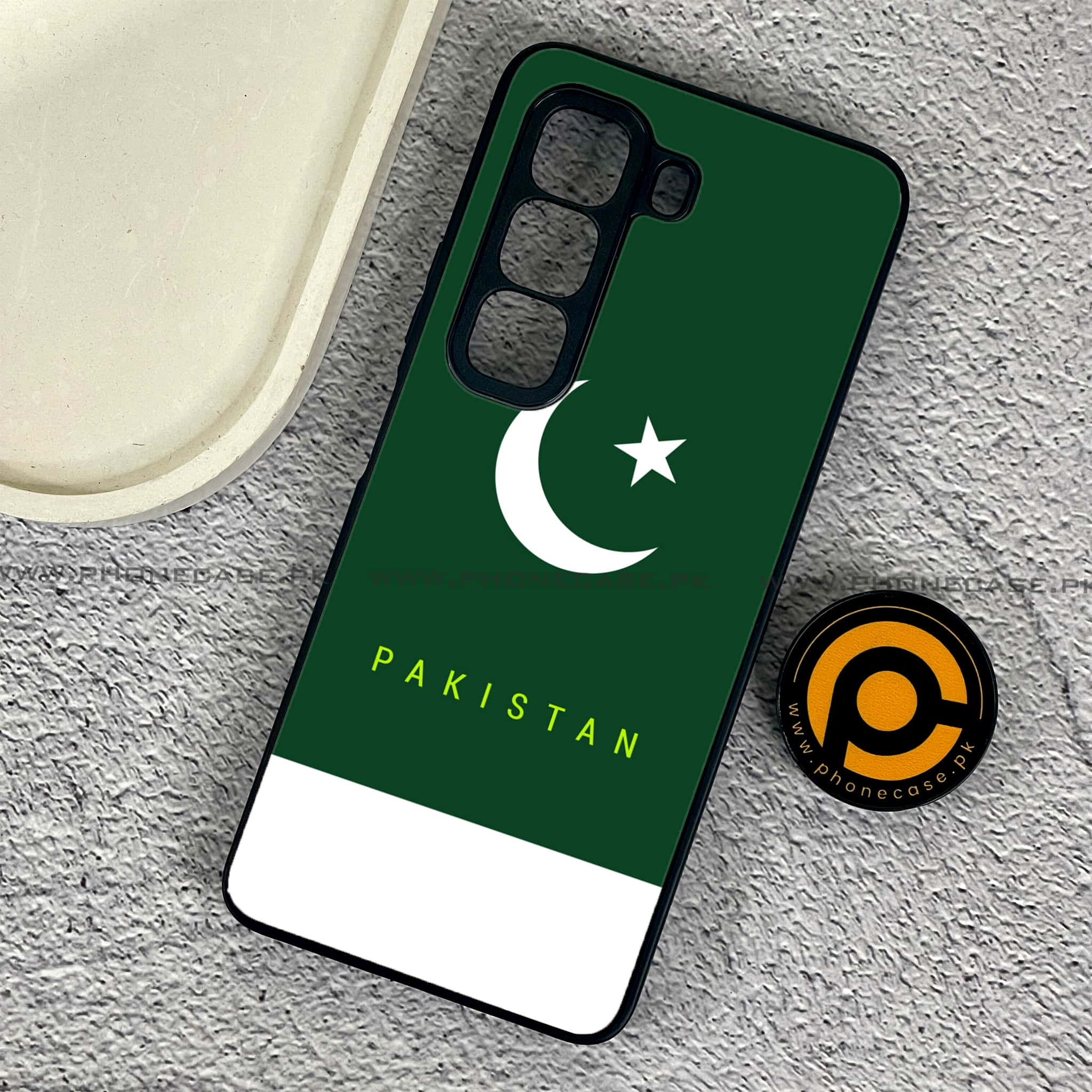 Infinix Hot 50 Pro - Pakistani Flag Series - Premium Printed Glass soft Bumper shock Proof Case