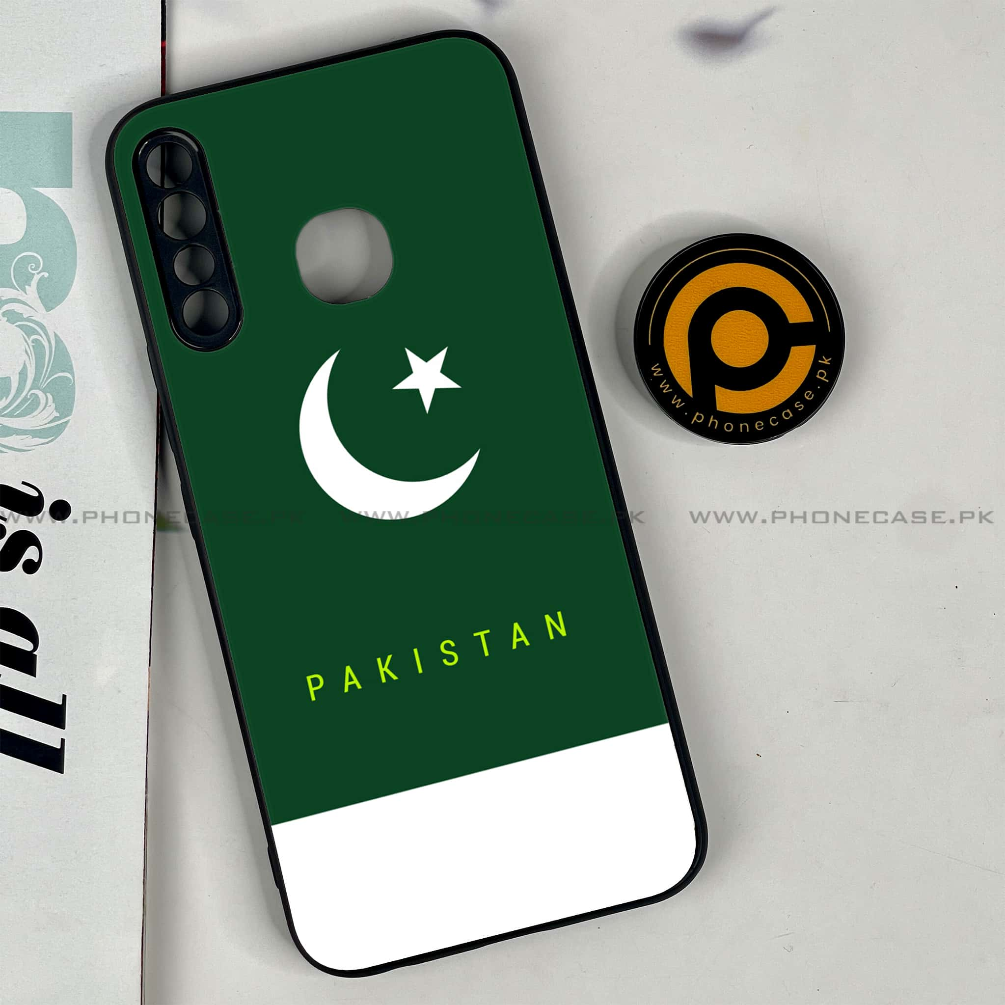 Infinix Hot 8 Lite - Pakistani Flag Series - Premium Printed Glass soft Bumper shock Proof Case