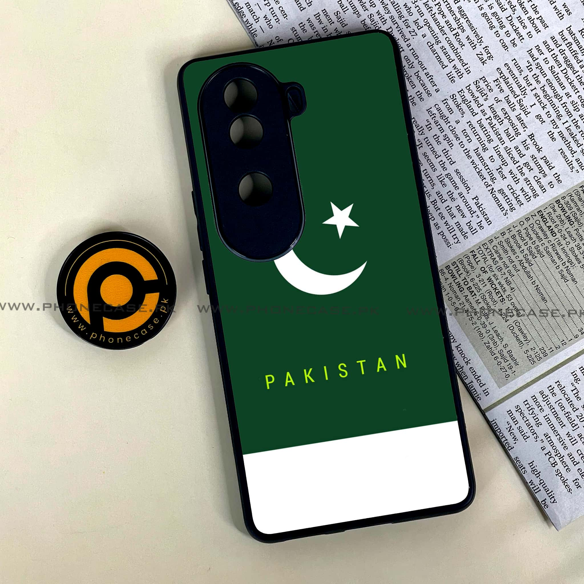 Vivo V40e - Pakistani Flag Series - Premium Printed Glass soft Bumper shock Proof Case