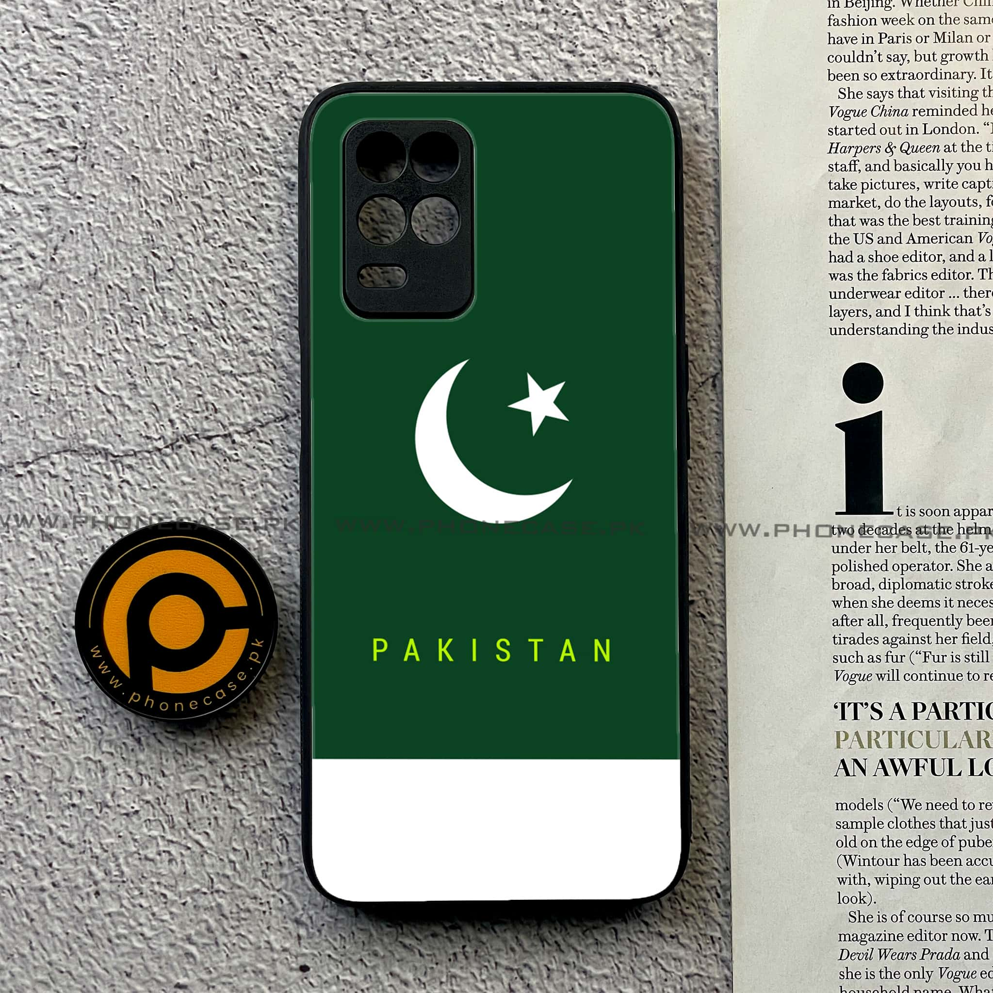 Realme Narzo 30 5G - Pakistani Flag Series - Premium Printed Glass soft Bumper shock Proof Case