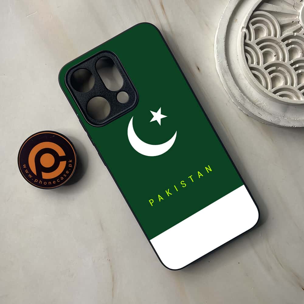 Oppo Reno 14 5G - Pakistani Flag Series - Premium Metal Printed soft Bumper shock Proof Case