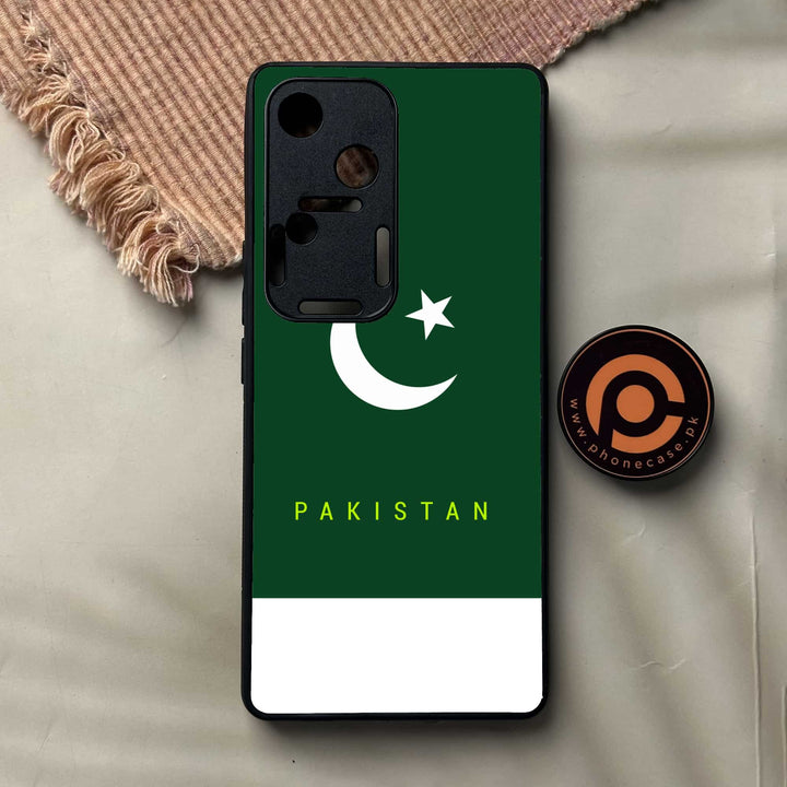 Vivo V30 - Pakistani Flag Design 5- Premium Printed Glass soft Bumper shock Proof Case CS-46708