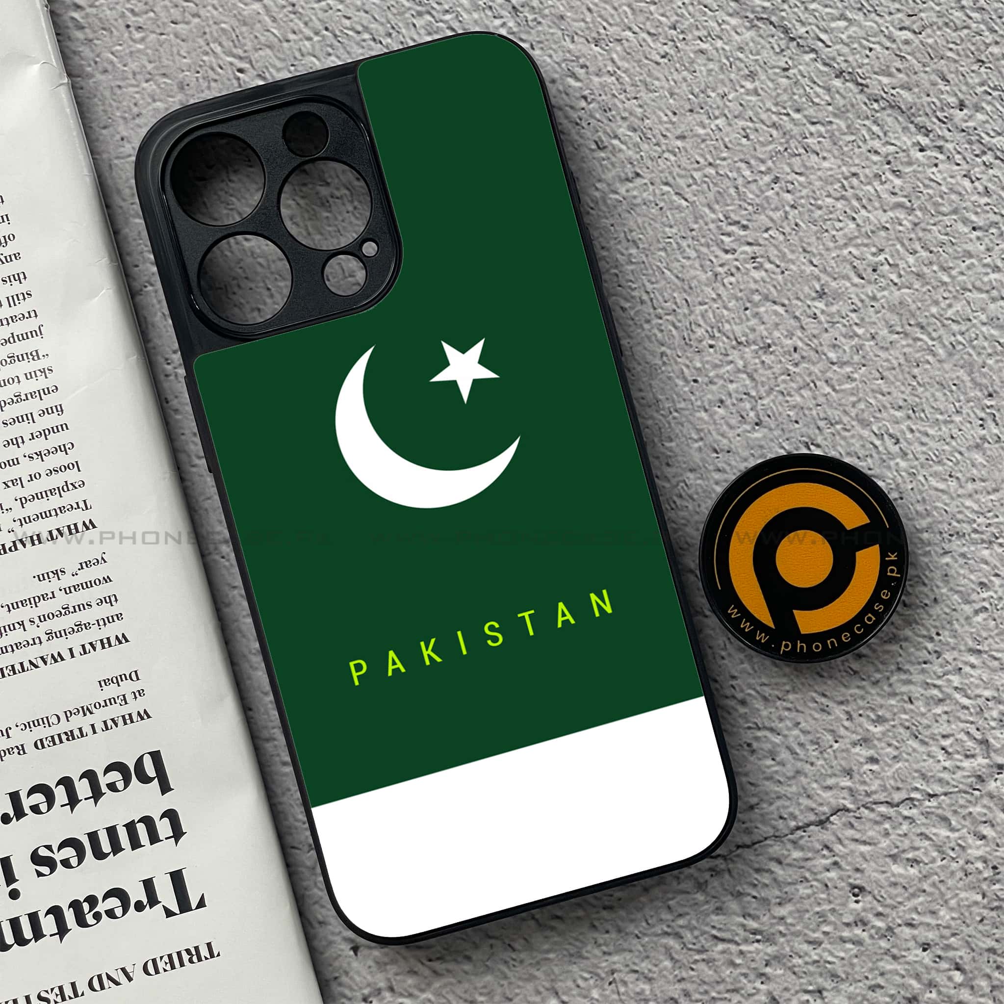iPhone 15 Pro - Pakistani Flag Series - Premium Metal Printed soft Bumper shock Proof Case