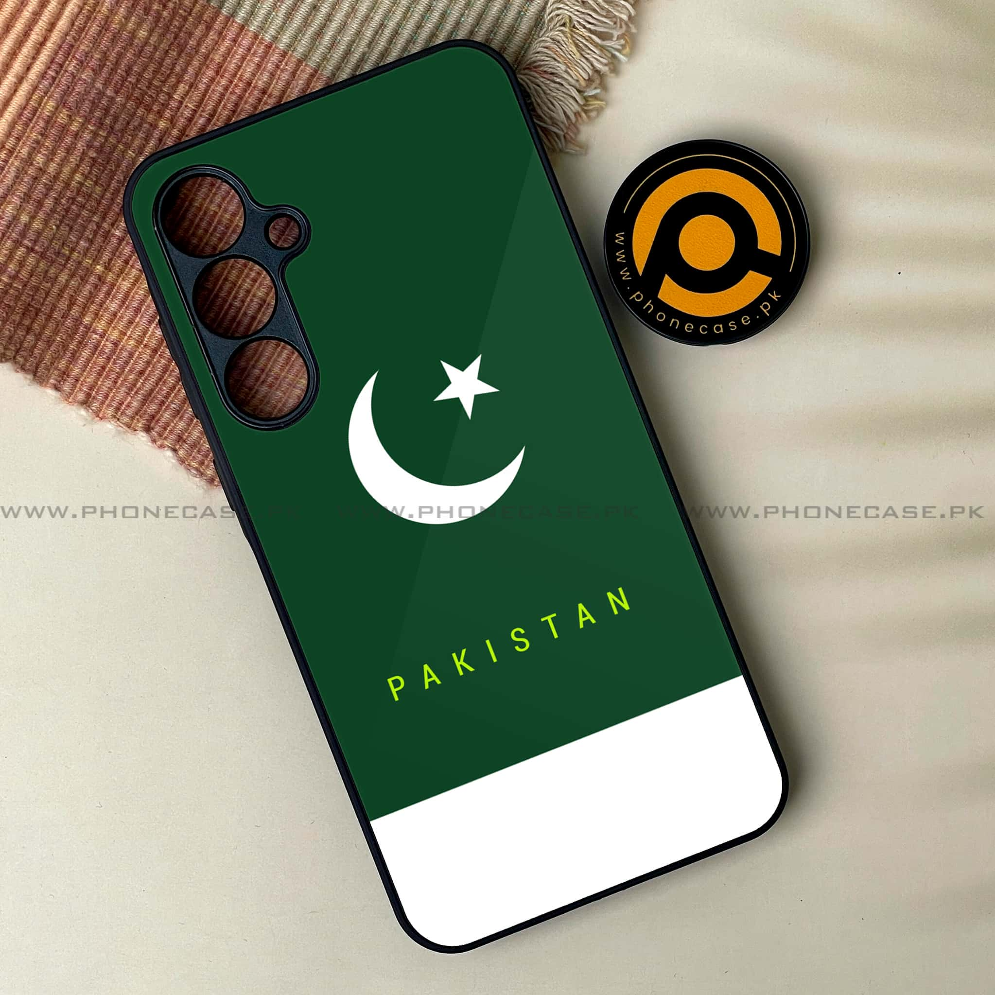 Samsung Galaxy A34 - Pakistani Flag Series - Premium Printed Glass soft Bumper shock Proof Case