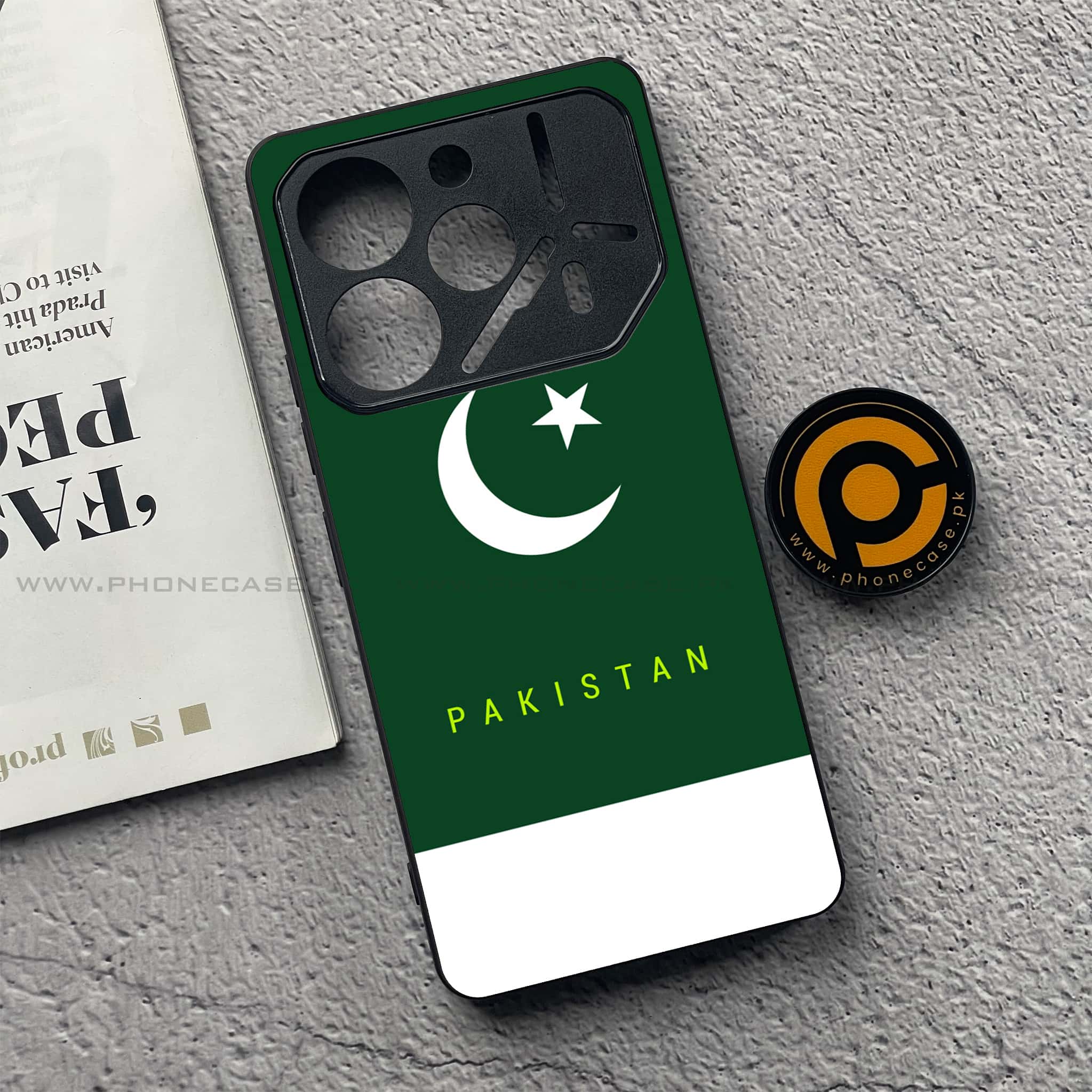 Tecno Pova 6 - Pakistani Flag Series - Premium Printed Glass soft Bumper shock Proof Case