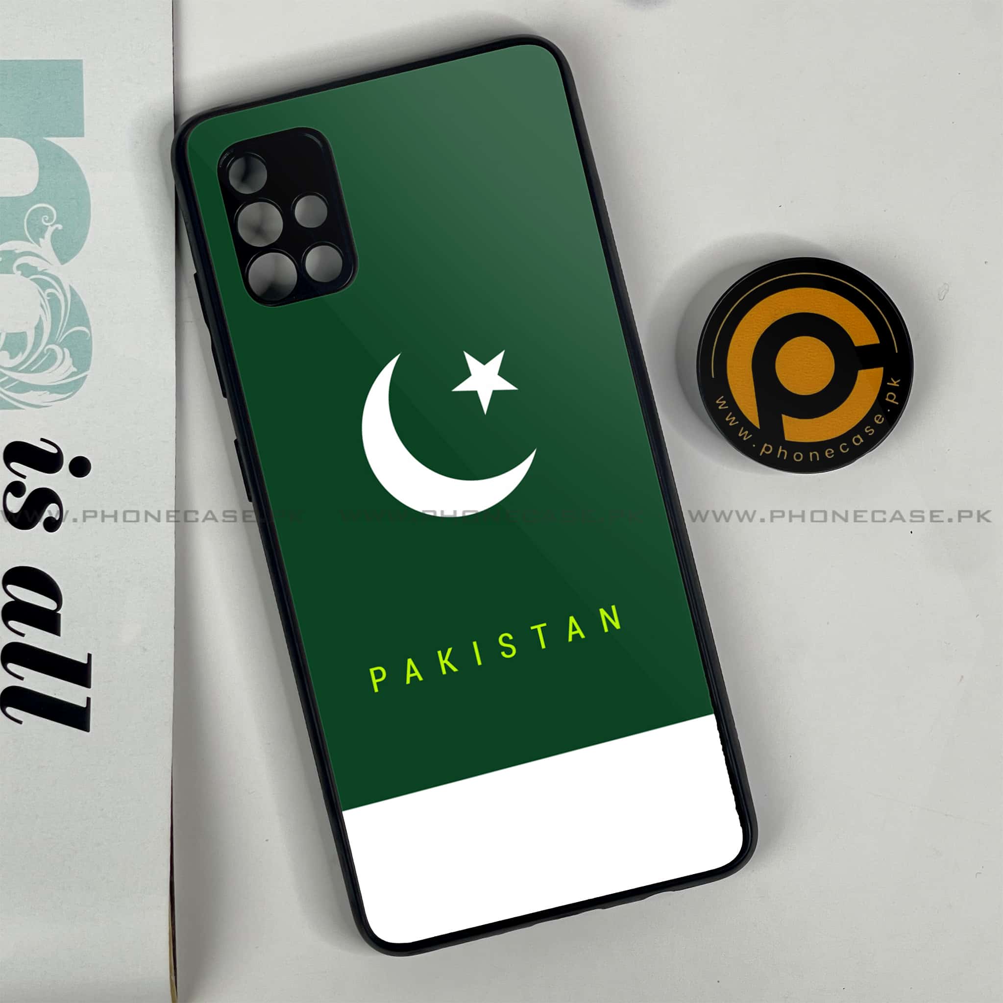 Samsung Galaxy A51 Pakistani Flag Series Premium Printed Glass soft Bumper shock Proof Case