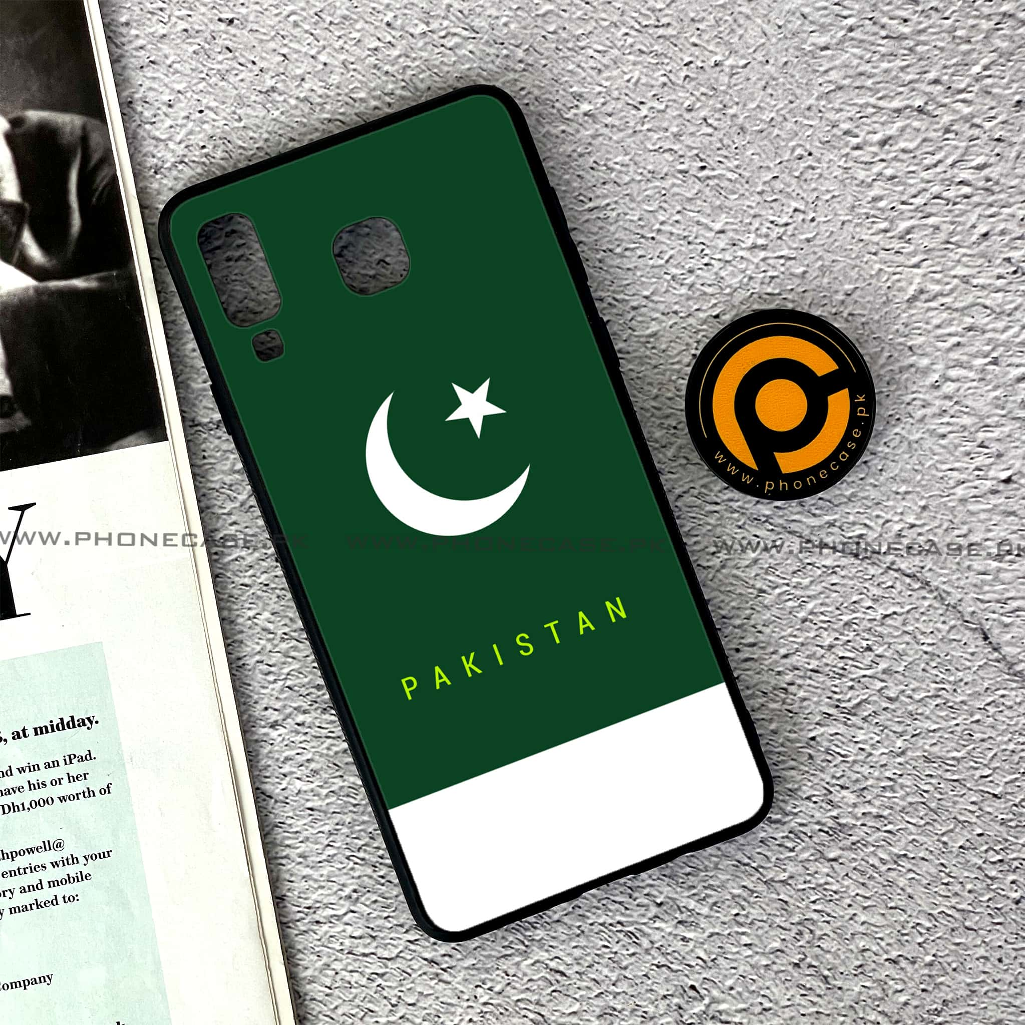 Samsung Galaxy A8 Star(A9 Star) - Pakistani Flag Series - Premium Printed Glass soft Bumper shock Proof Case