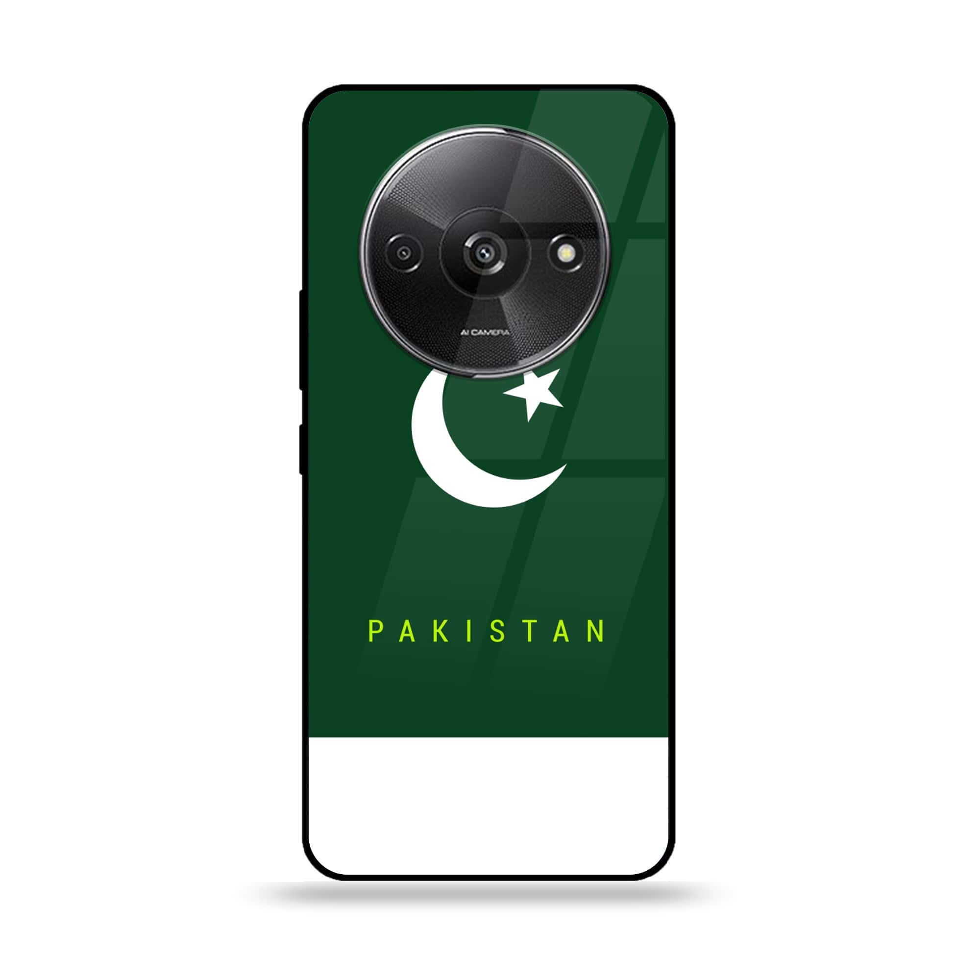 Xiaomi Redmi A3 - Pakistani Flag Series - Premium Printed Glass soft Bumper shock Proof Case