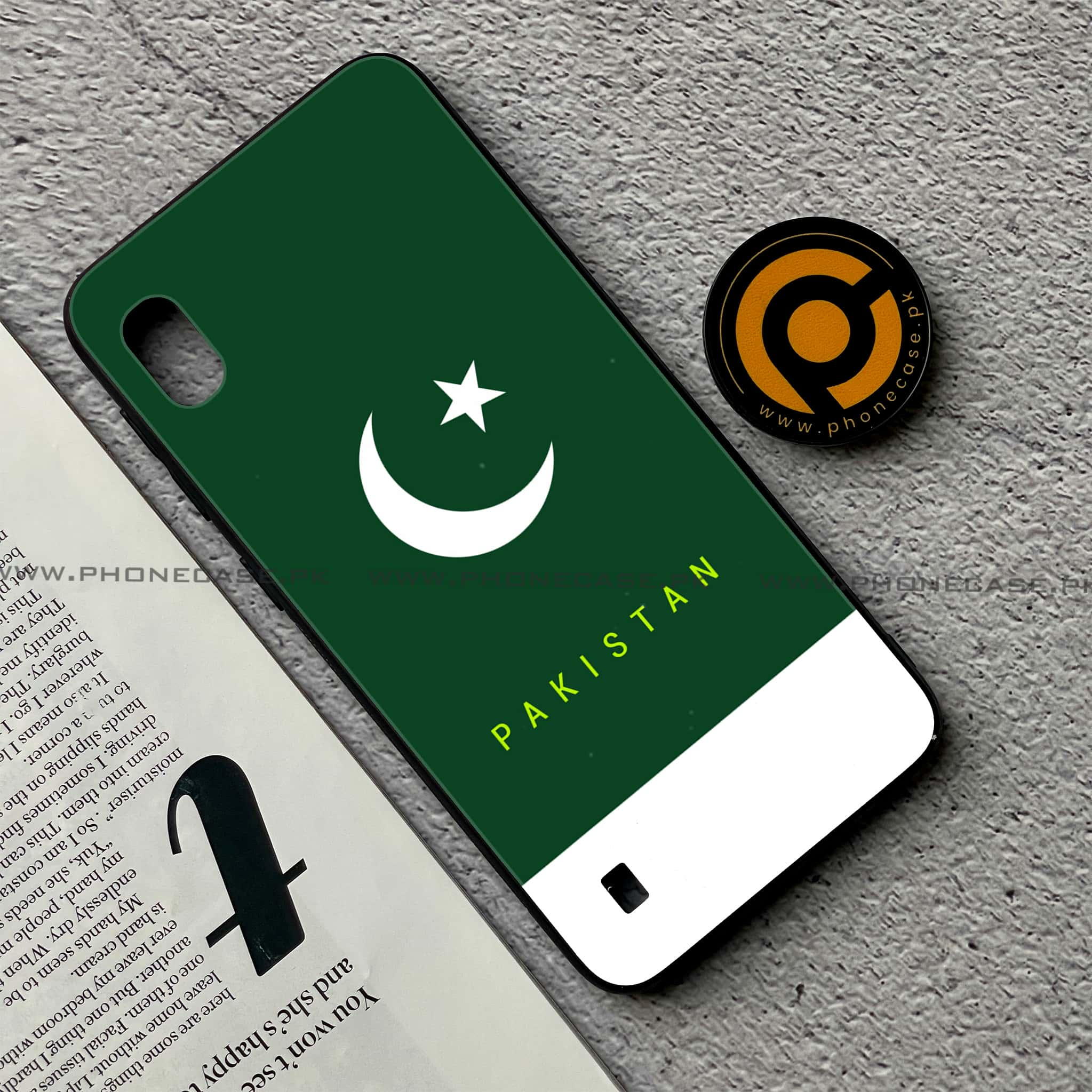 Samsung Galaxy A10 - Pakistani Flag Series - Premium Printed Glass soft Bumper shock Proof Case