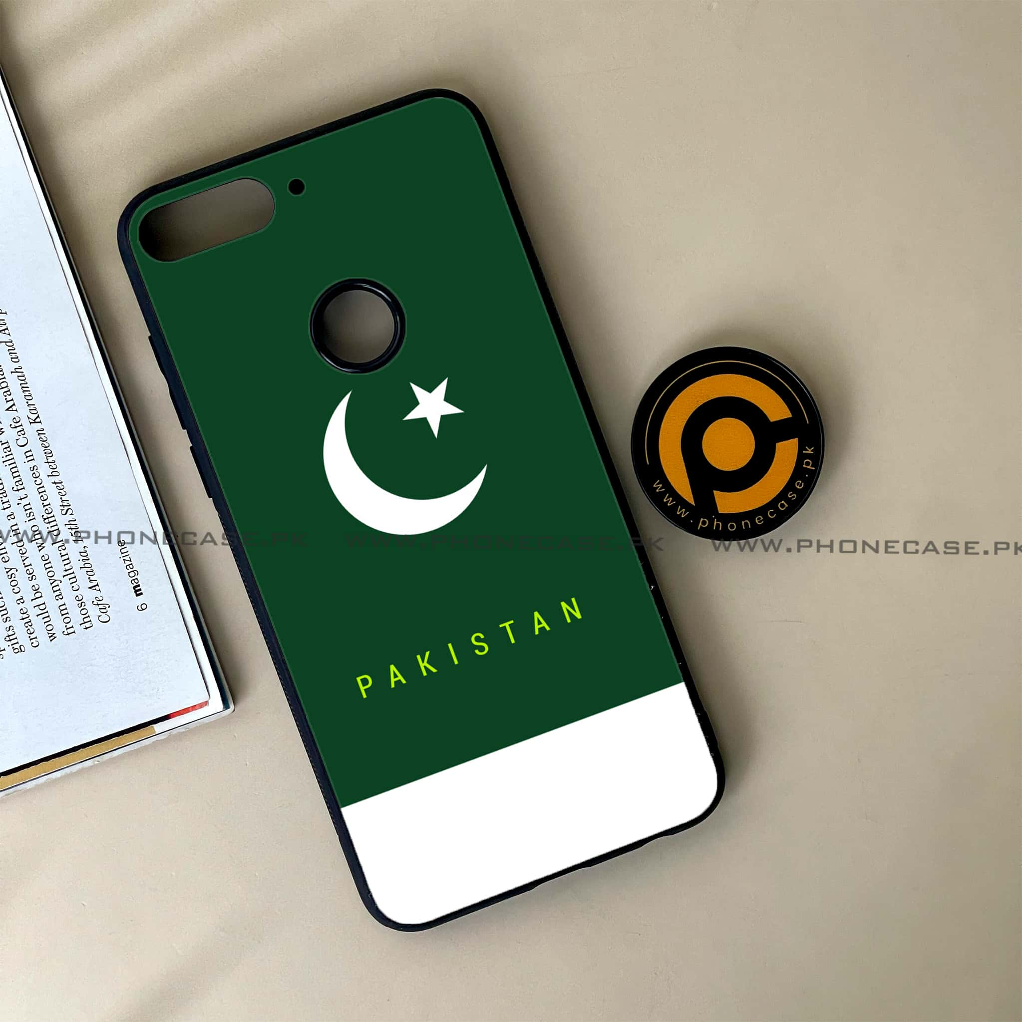 Huawei Y7 Prime (2018) -  Pakistani Flag Series - Premium Printed Glass soft Bumper shock Proof Case