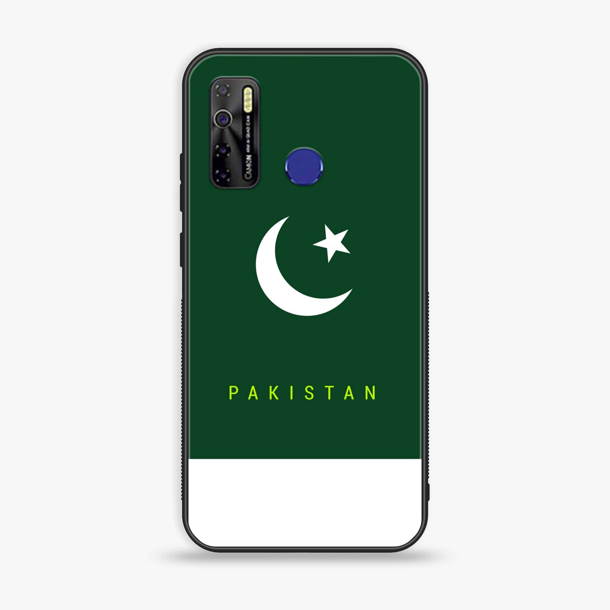 Tecno Camon 15 - Pakistani Flag Series - Premium Printed Glass soft Bumper shock Proof Case