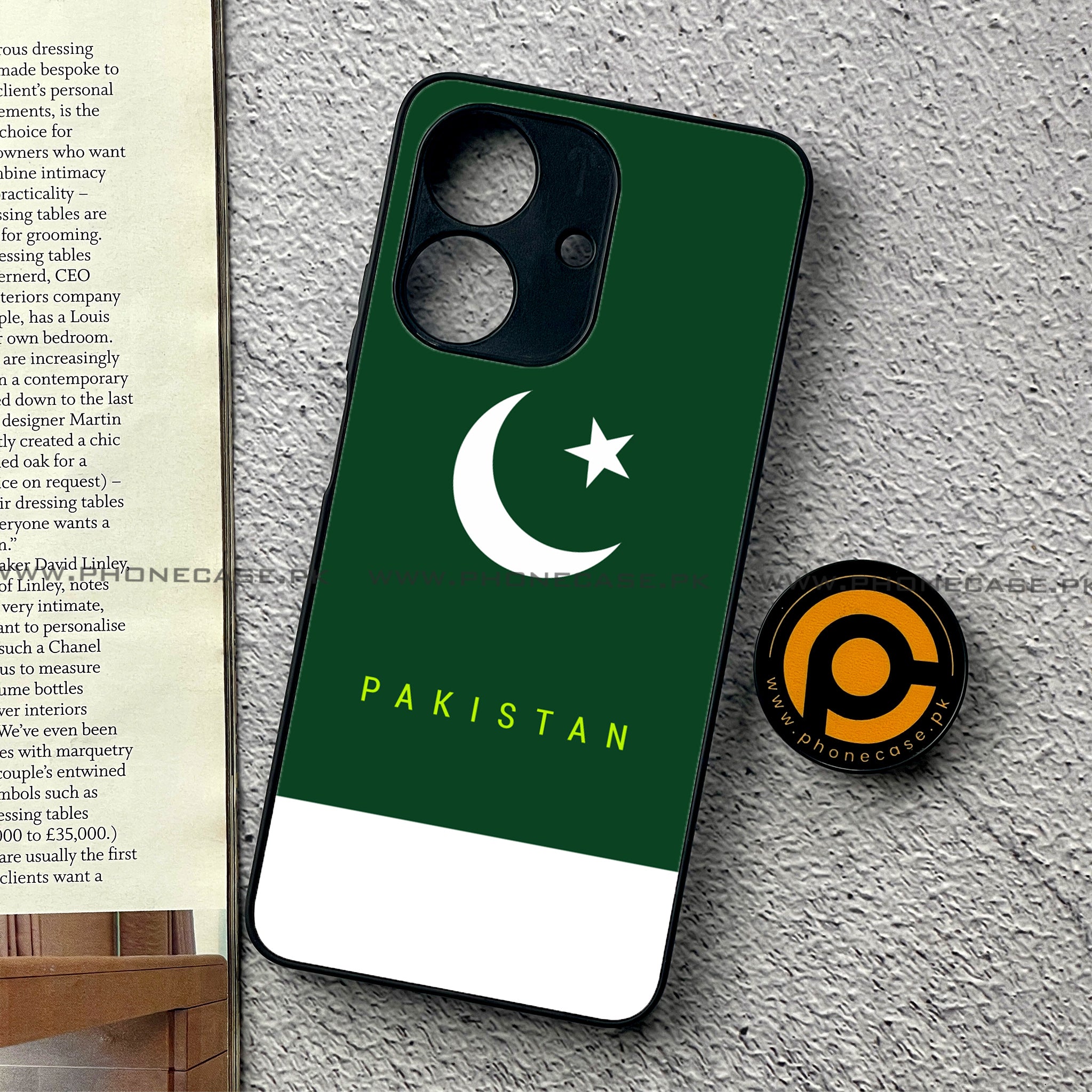 Realme Note 60 - Pakistani Flag Series - Premium Printed Glass soft Bumper shock Proof Case