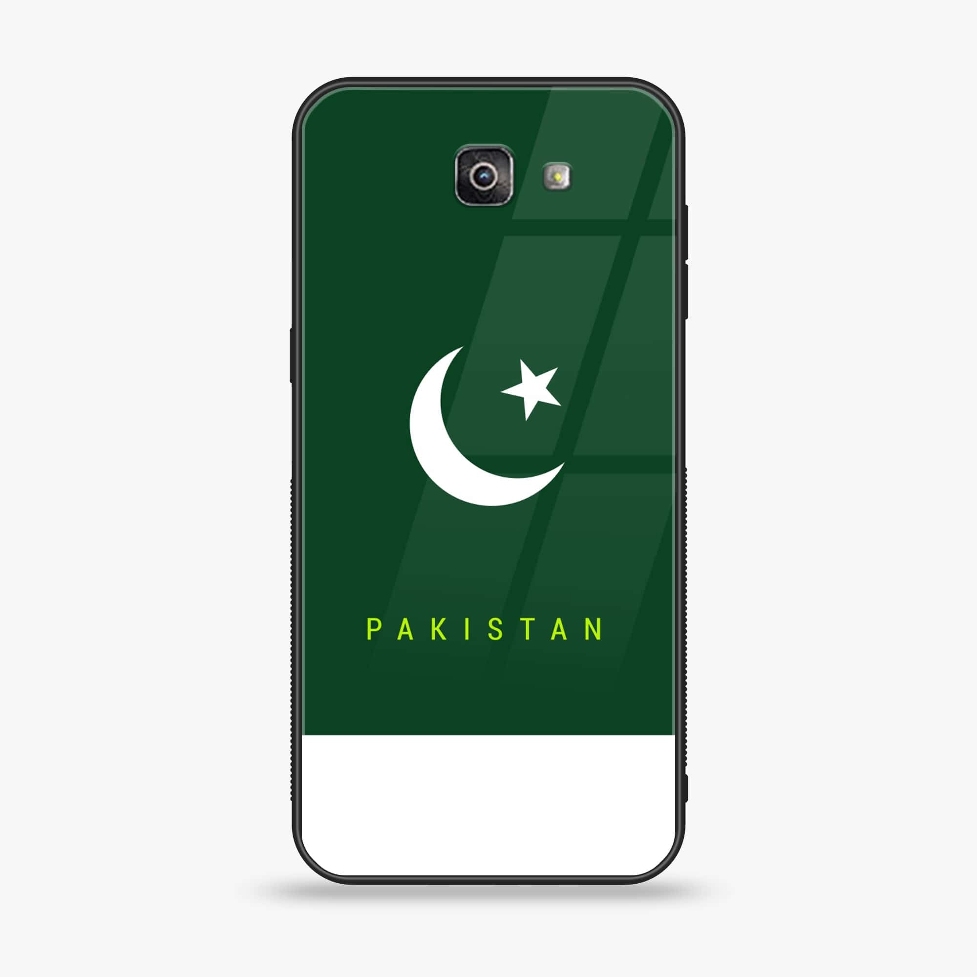 Galaxy J7 Prime - Pakistani Flag Series - Premium Printed Glass soft Bumper shock Proof Case