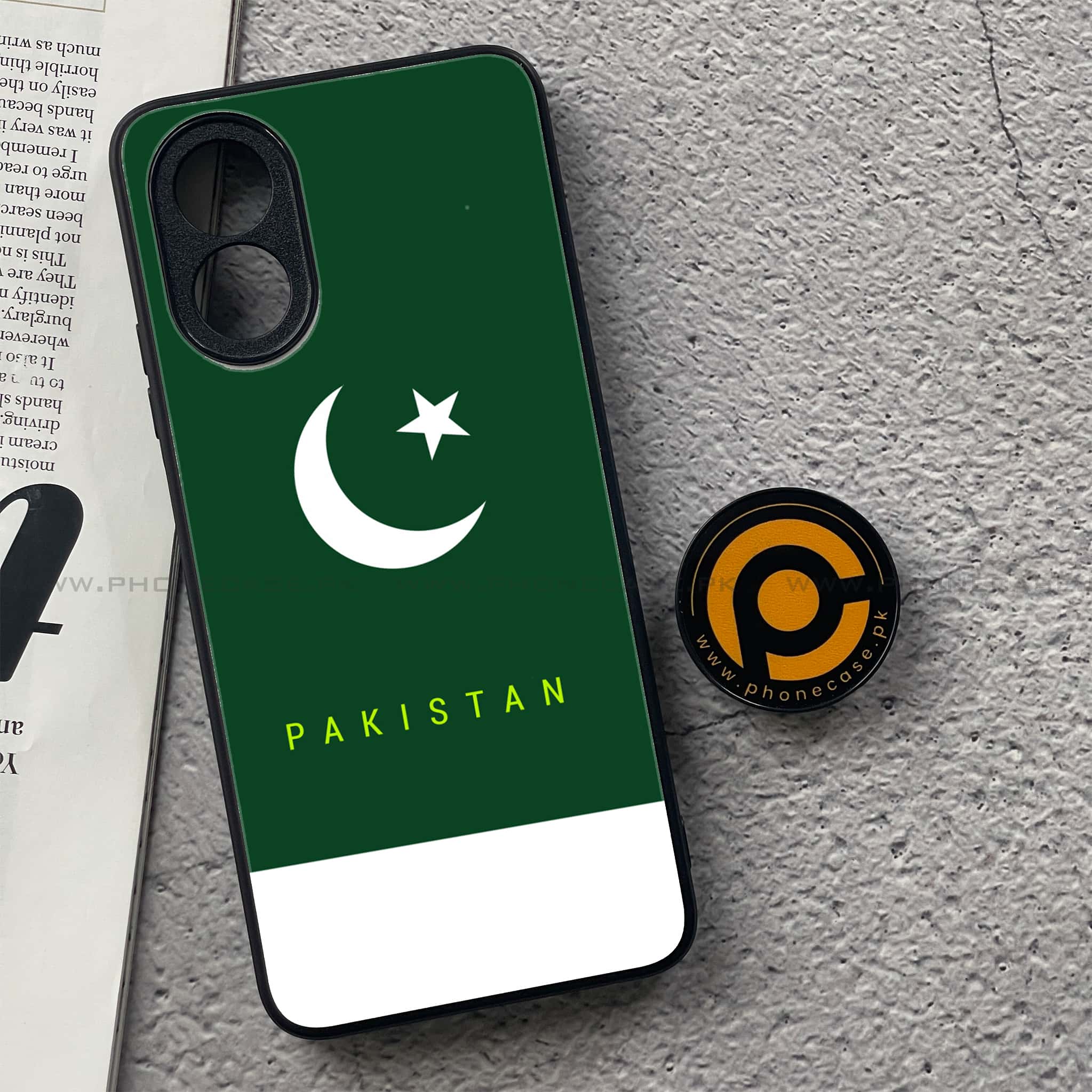 Oppo A18 4G - Pakistani Flag Series - Premium Printed Glass soft Bumper shock Proof Case