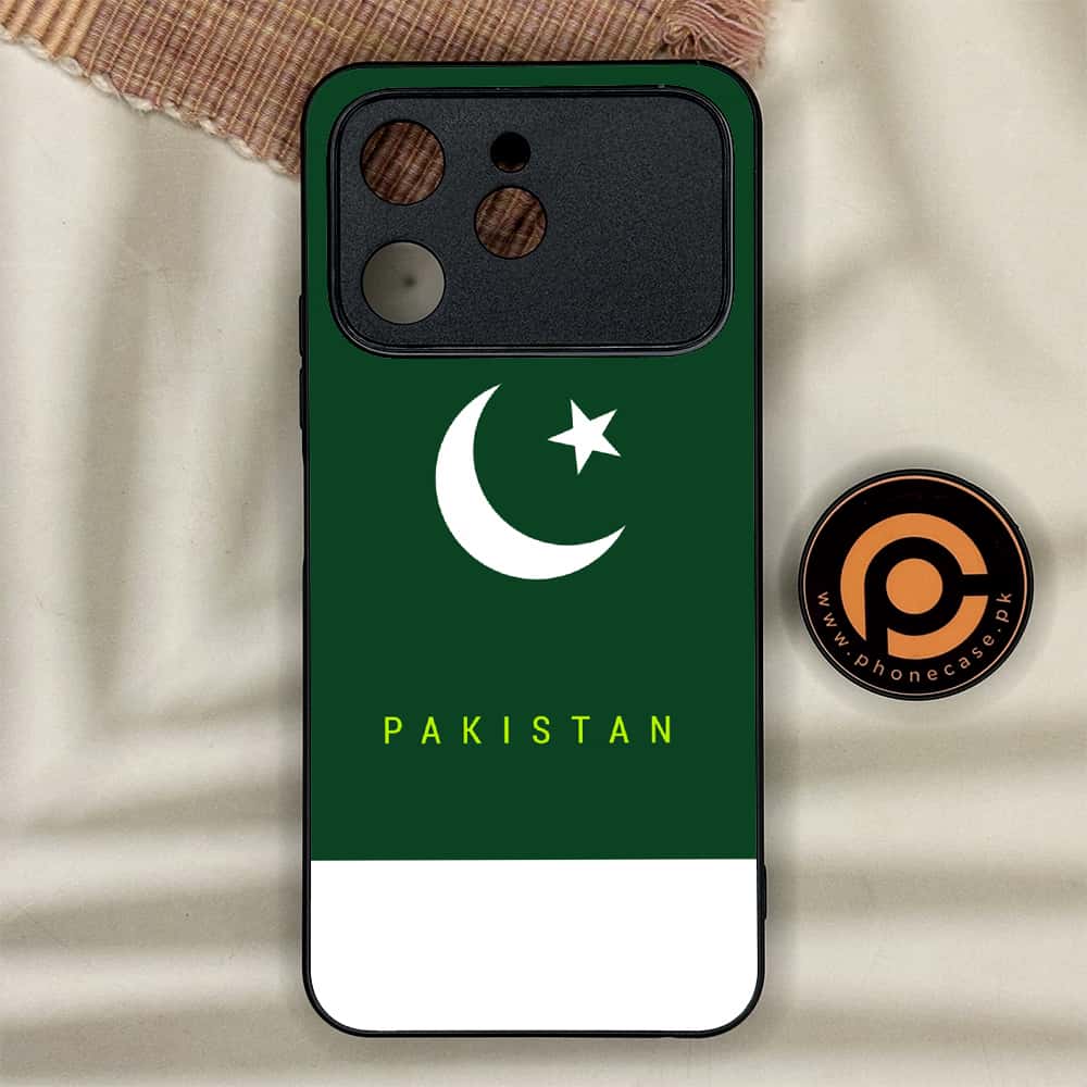 Tecno Spark 40 - Pakistani Flag Series - Premium Metal Printed soft Bumper shock Proof Case