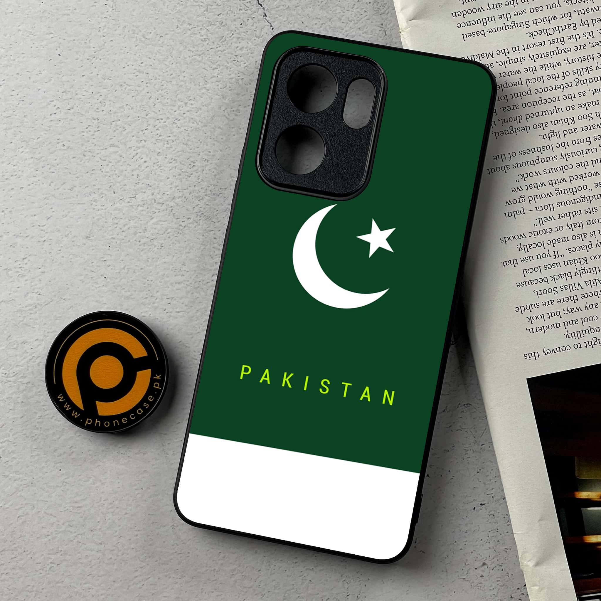 Oppo Reno 13F - Pakistani Flag Series - Premium Metal Printed Soft Bumper Shockproof Case