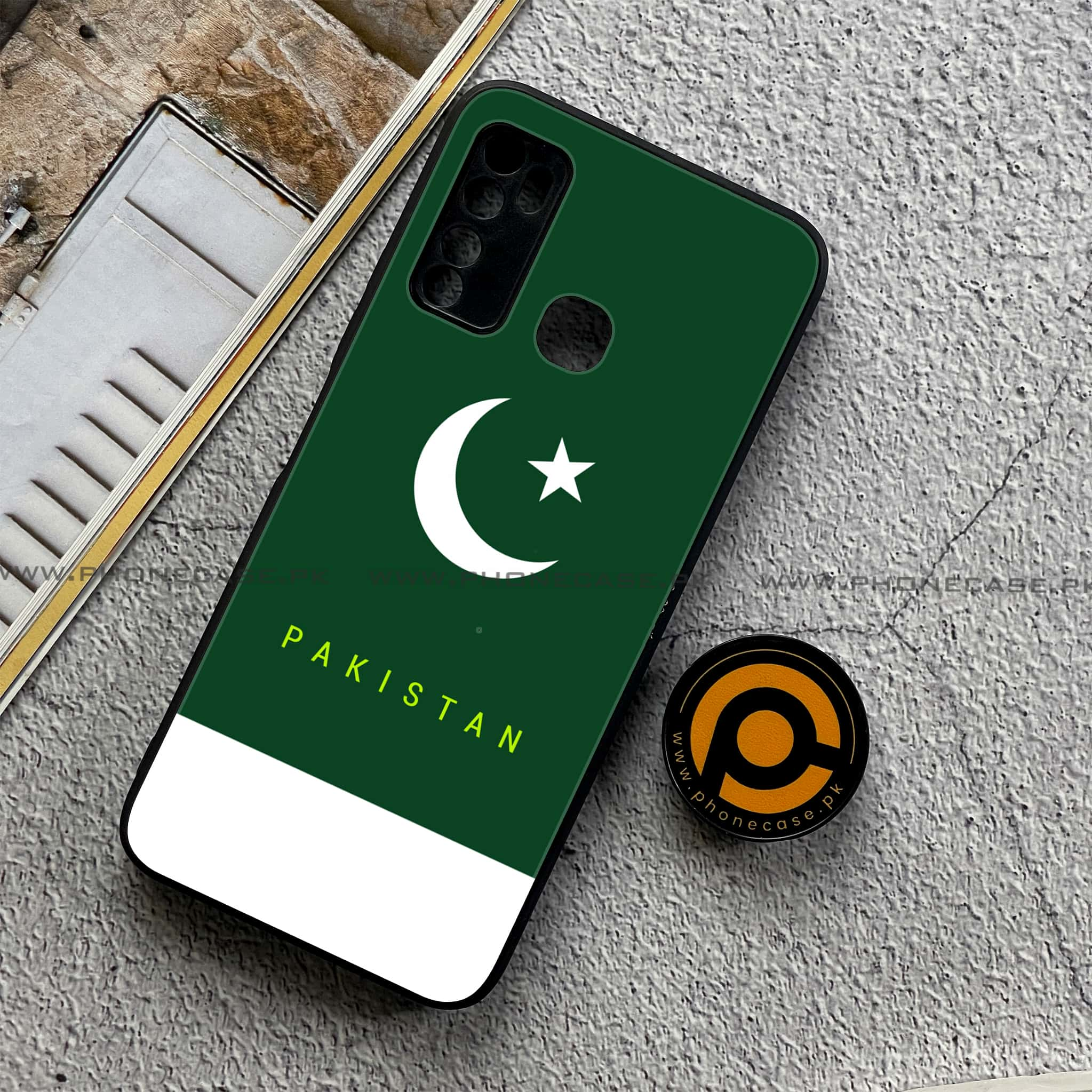 Infinix Note 7 Lite - Pakistani Flag Series - Premium Printed Metal soft Bumper shock Proof Case