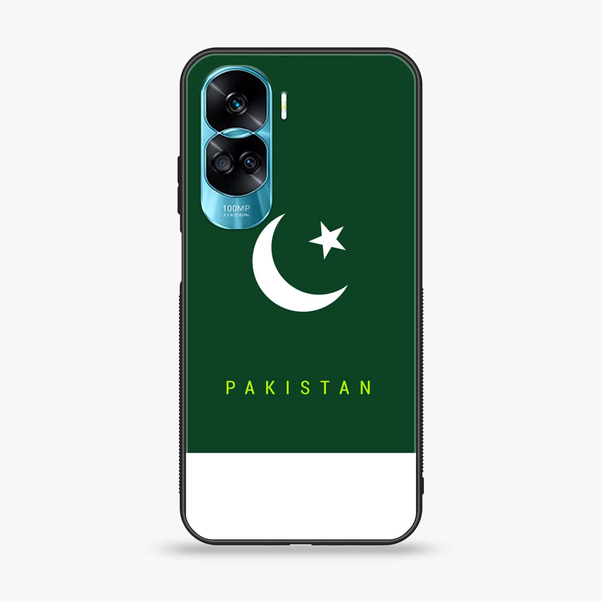 Honor 90 Lite - Pakistani Flag Series - Premium Printed Glass soft Bumper shock Proof Case