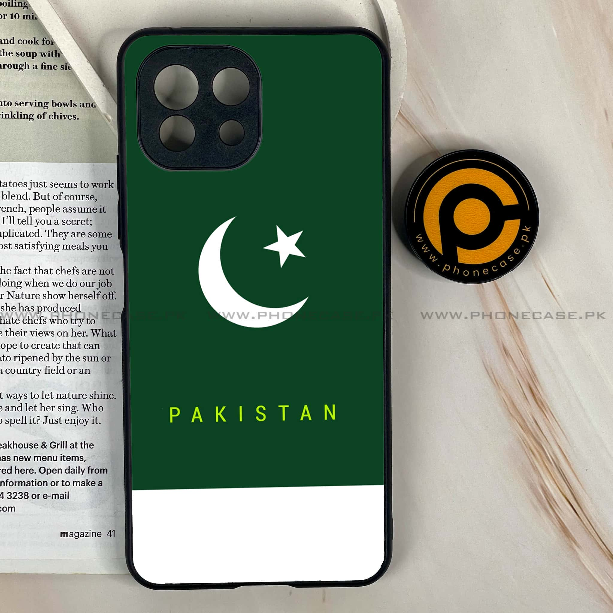 Mi 11 Lite - Pakistani Flag Series - Premium Printed Glass soft Bumper shock Proof Case