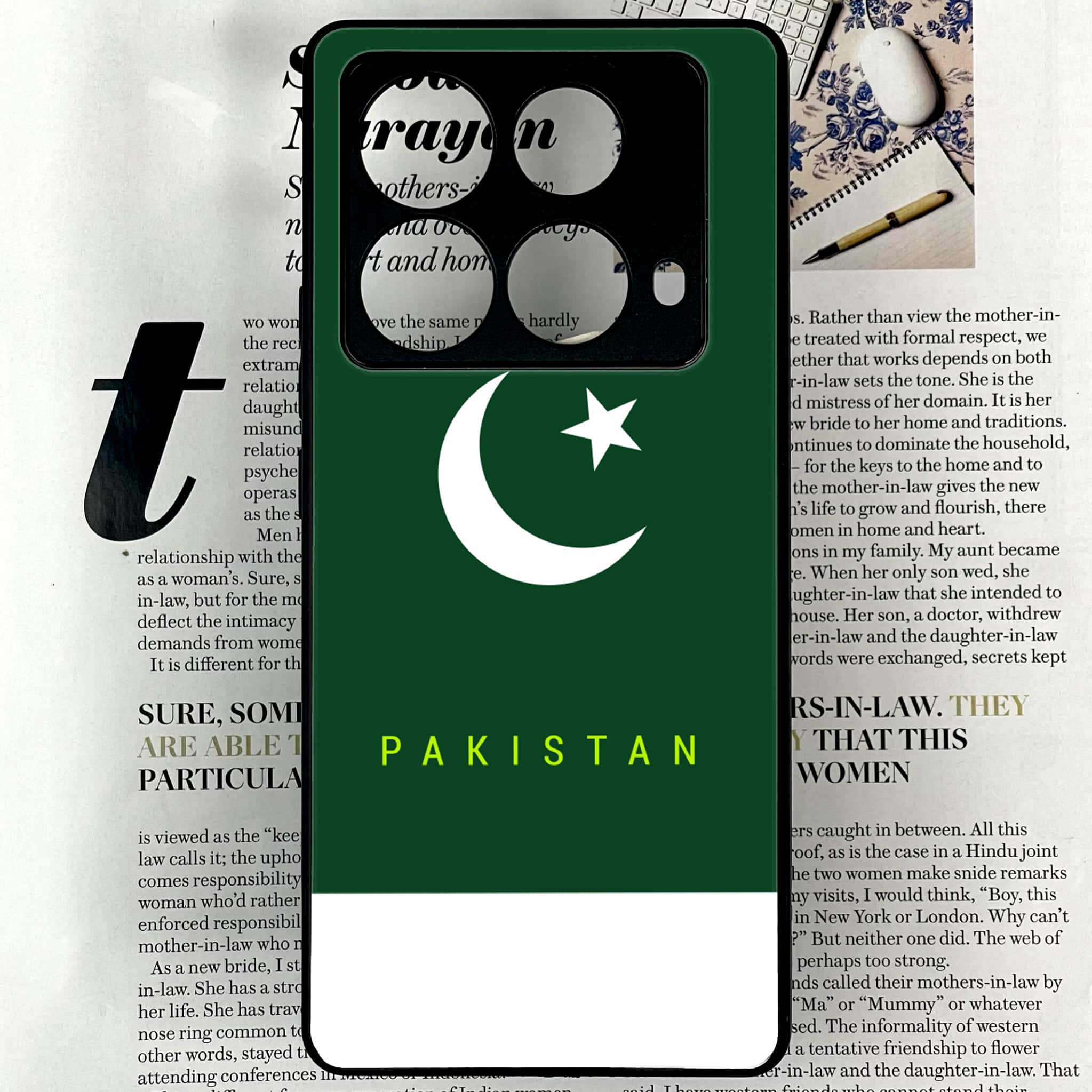 Infinix Note 40 4G - Pakistani Flag Series - Premium Printed Glass soft Bumper shock Proof Case