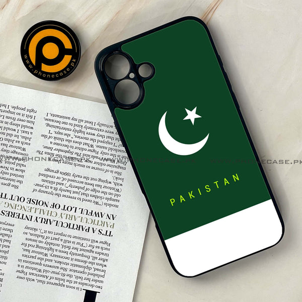iPhone 16 - Pakistani Flag Design 5  - Premium Printed Glass soft Bumper shock Proof Case  CS-38216