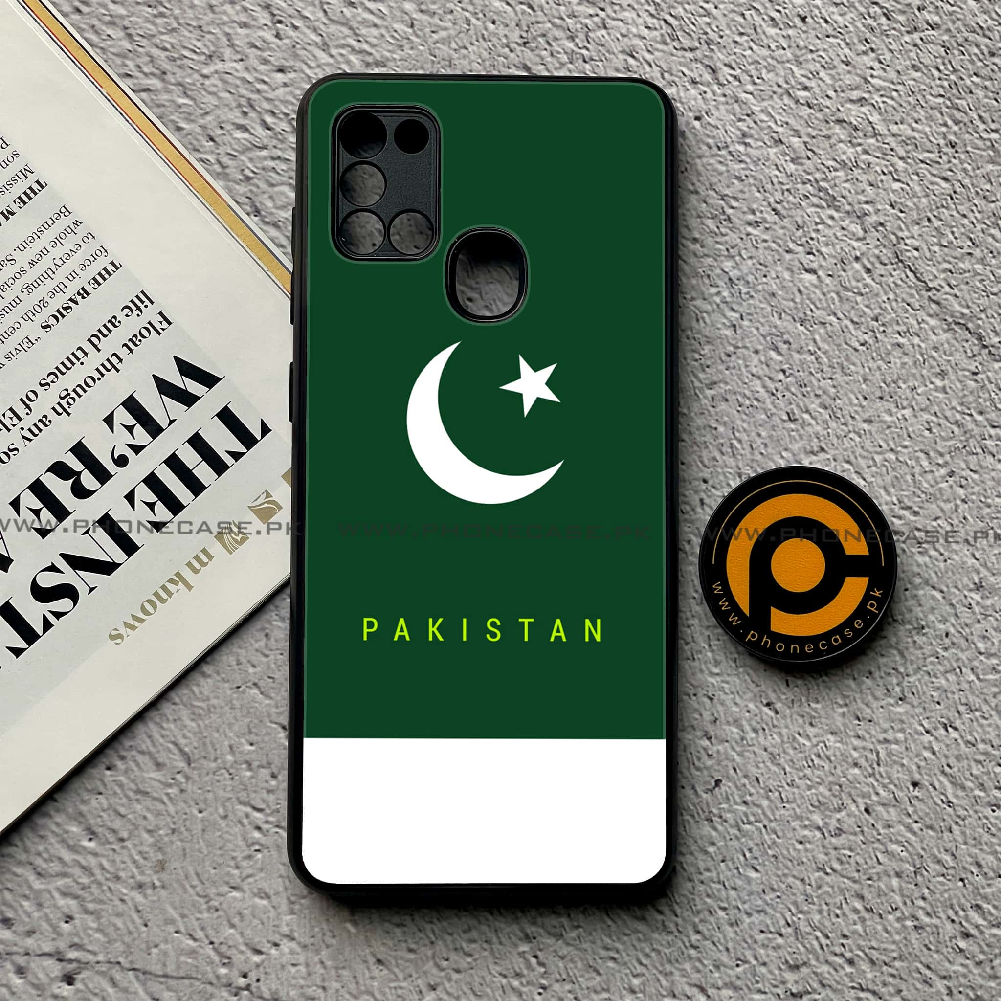 Samsung Galaxy A21s - Pakistani Flag Series - Premium Printed Glass soft Bumper shock Proof Case