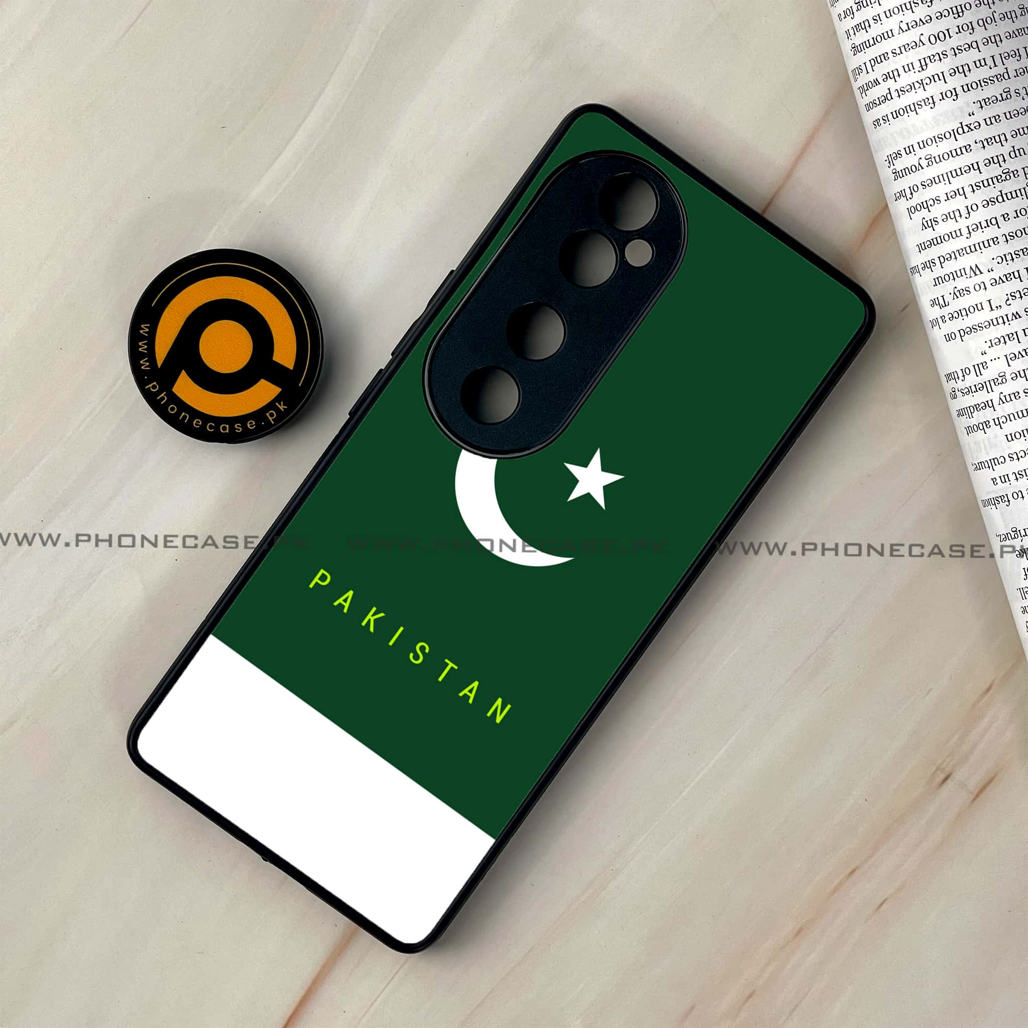 Vivo V40 - Pakistani Flag Series - Premium Printed Glass soft Bumper shock Proof Case