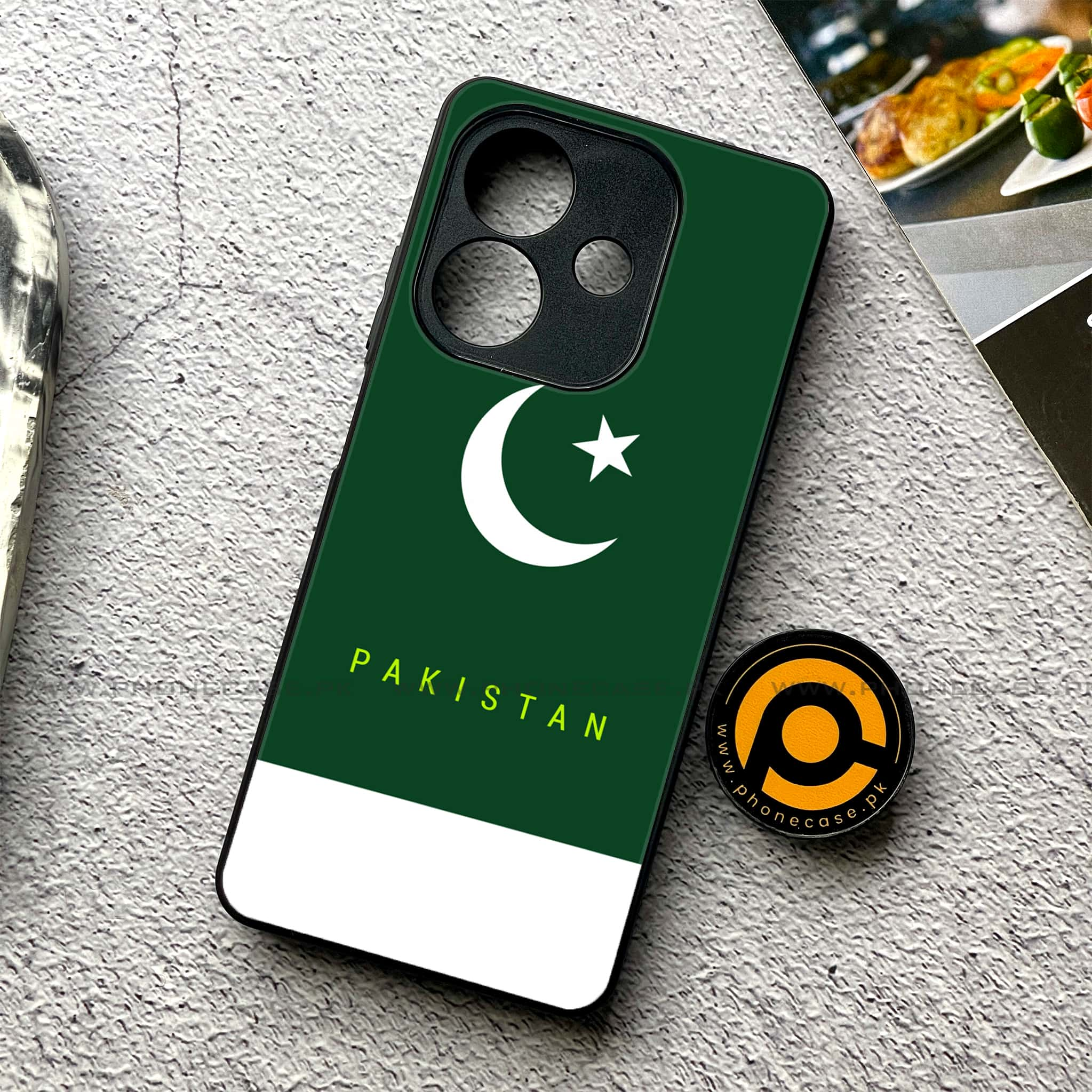 Oppo A3 2024 - Pakistani Flag Series - Premium Printed Glass soft Bumper shock Proof Case