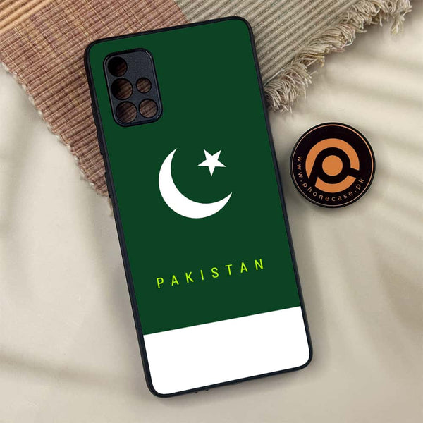 Samsung Galaxy A71 - Pakistani Flag Design 5 - Premium Metal Printed soft Bumper shock Proof Case CS-17595