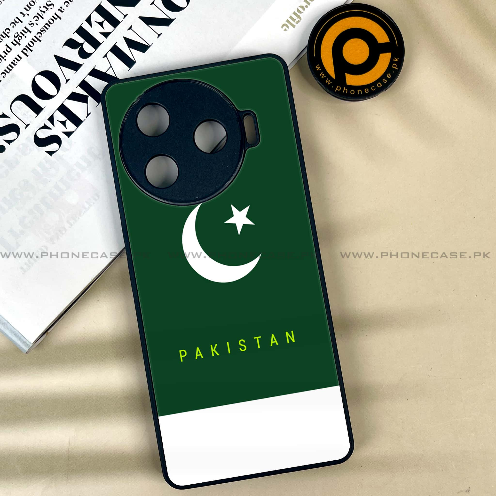 Tecno Camon 30 Pro - Pakistani Flag Series - Premium Printed Glass soft Bumper shock Proof Case