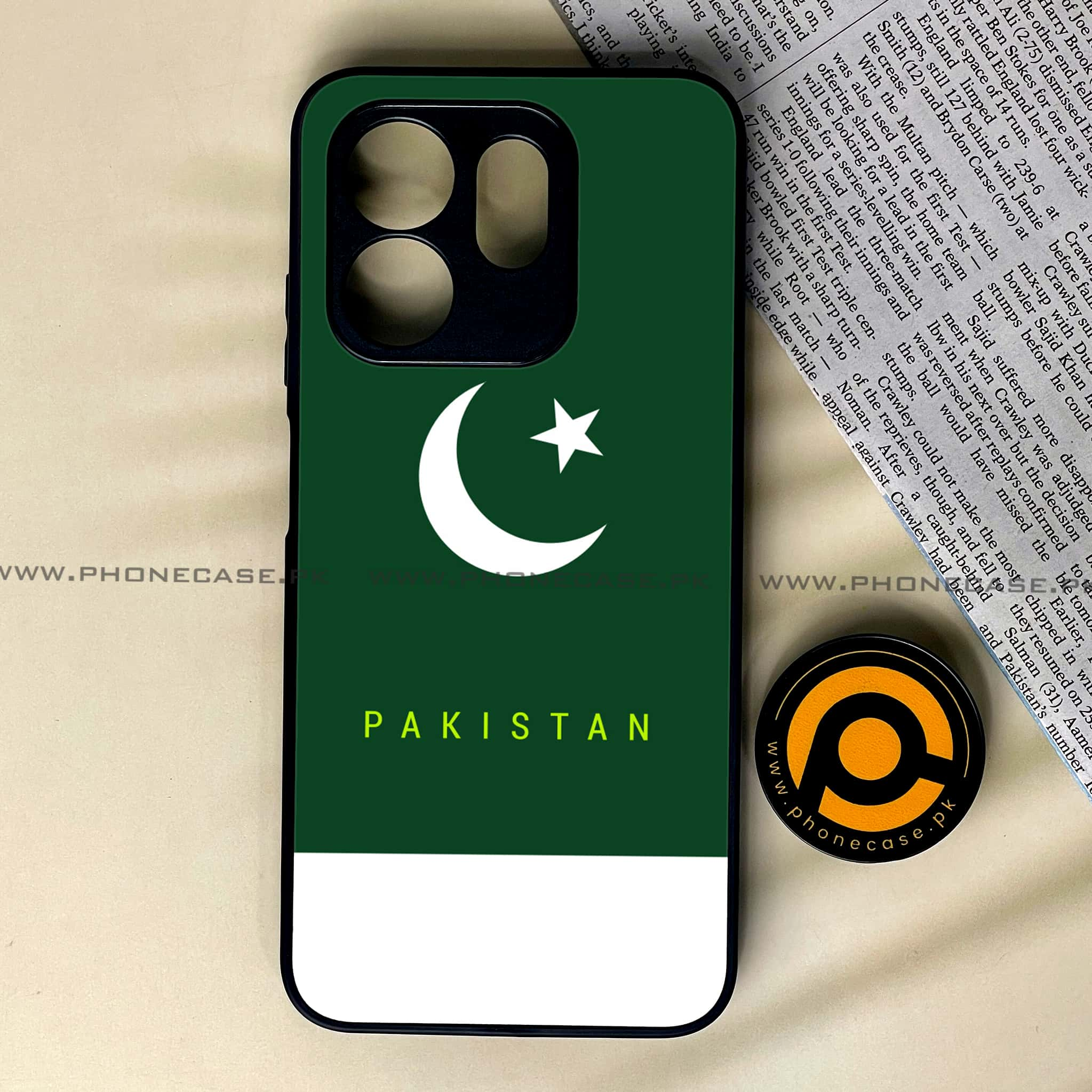 Infinix Hot 50i - Pakistani Flag Series - Premium Printed Glass soft Bumper shock Proof Case