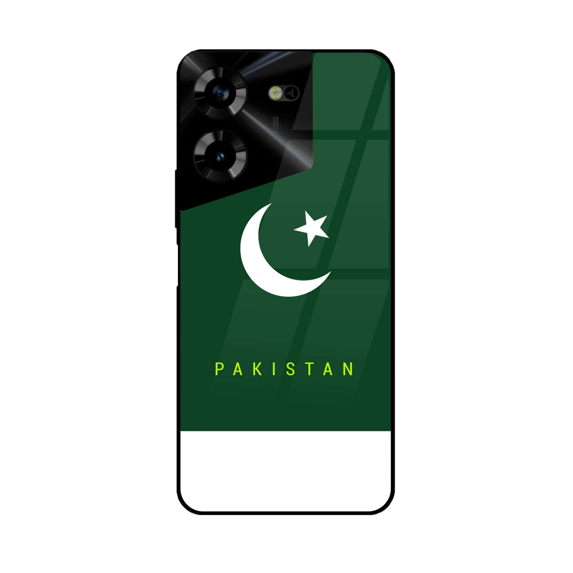 Tecno Pova 5 Pro - Pakistani Flag Series - Premium Printed Glass soft Bumper shock Proof Case