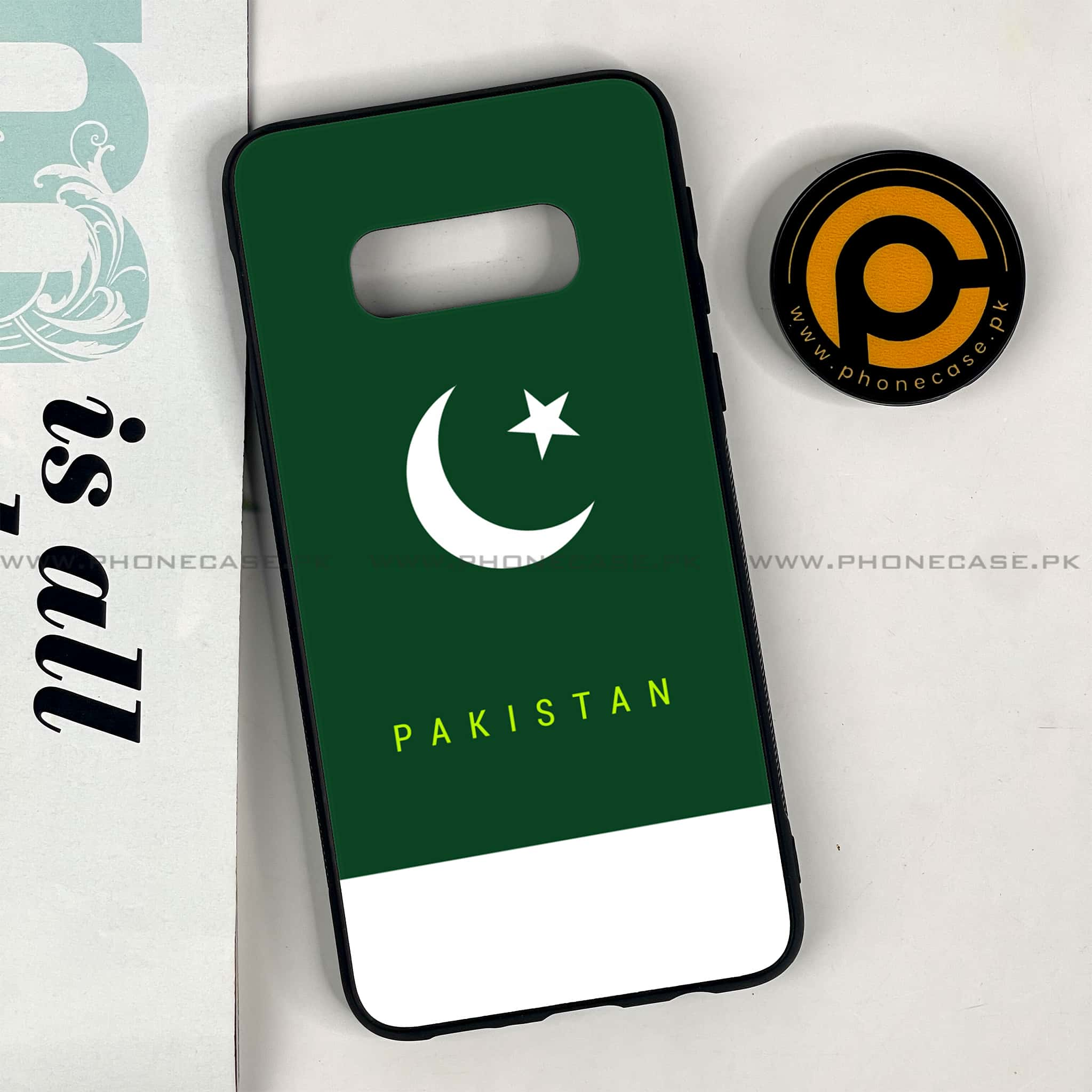 Galaxy S10e - Pakistani Flag Series - Premium Printed Glass soft Bumper shock Proof Case