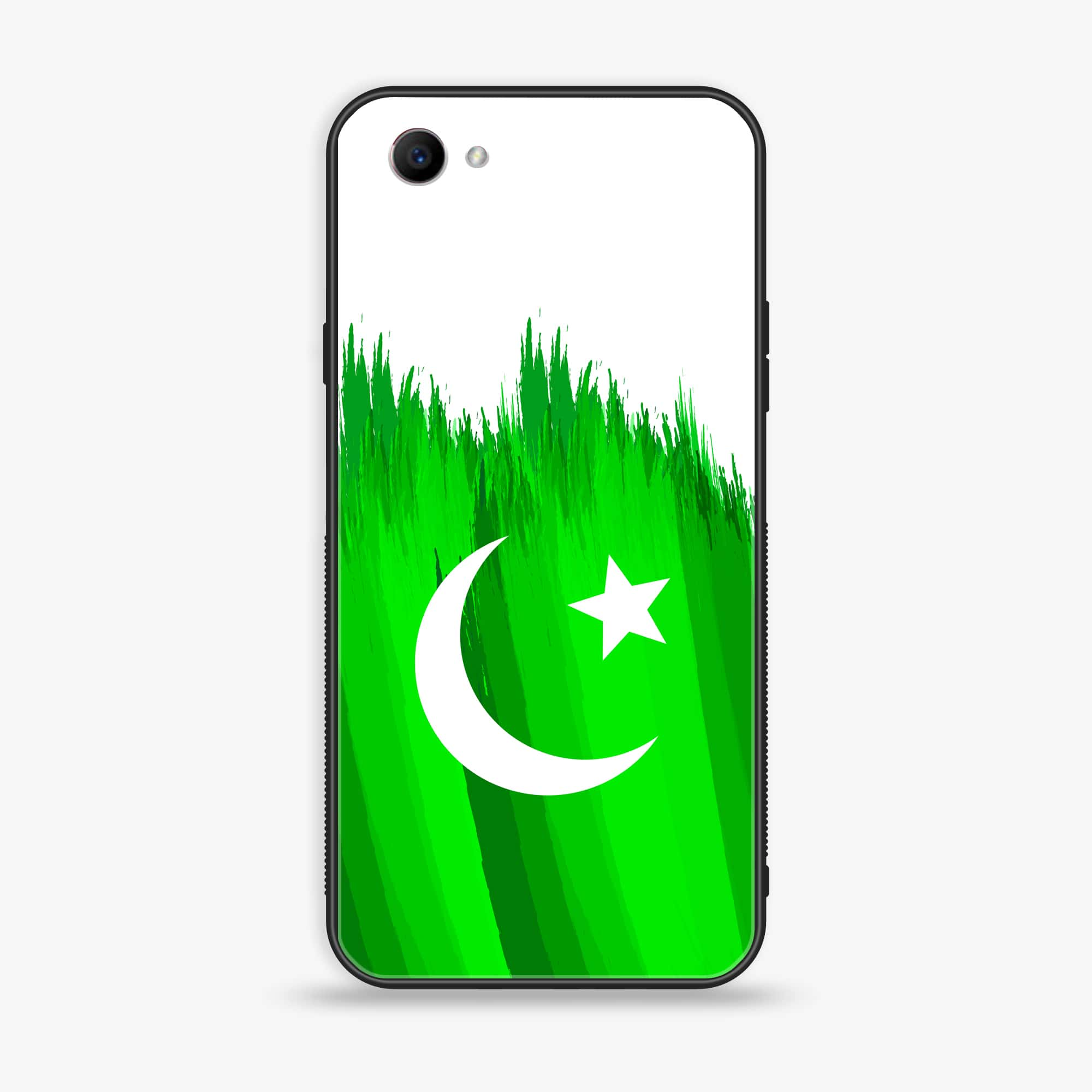 Oppo F7 Youth - Pakistani Flag Series - Premium Printed Glass soft Bumper shock Proof Case