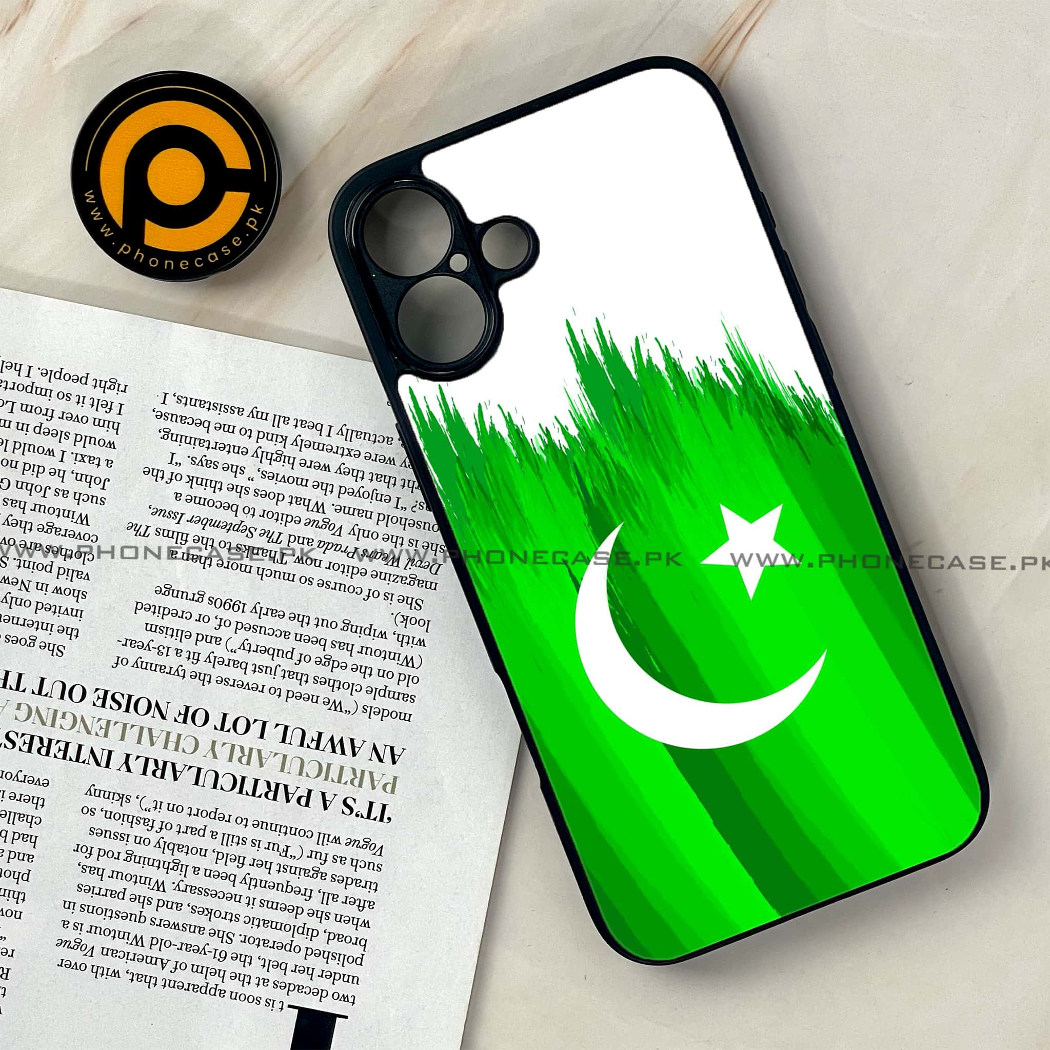 iPhone 16 - Pakistani Flag Series - Premium Printed Glass soft Bumper shock Proof Case