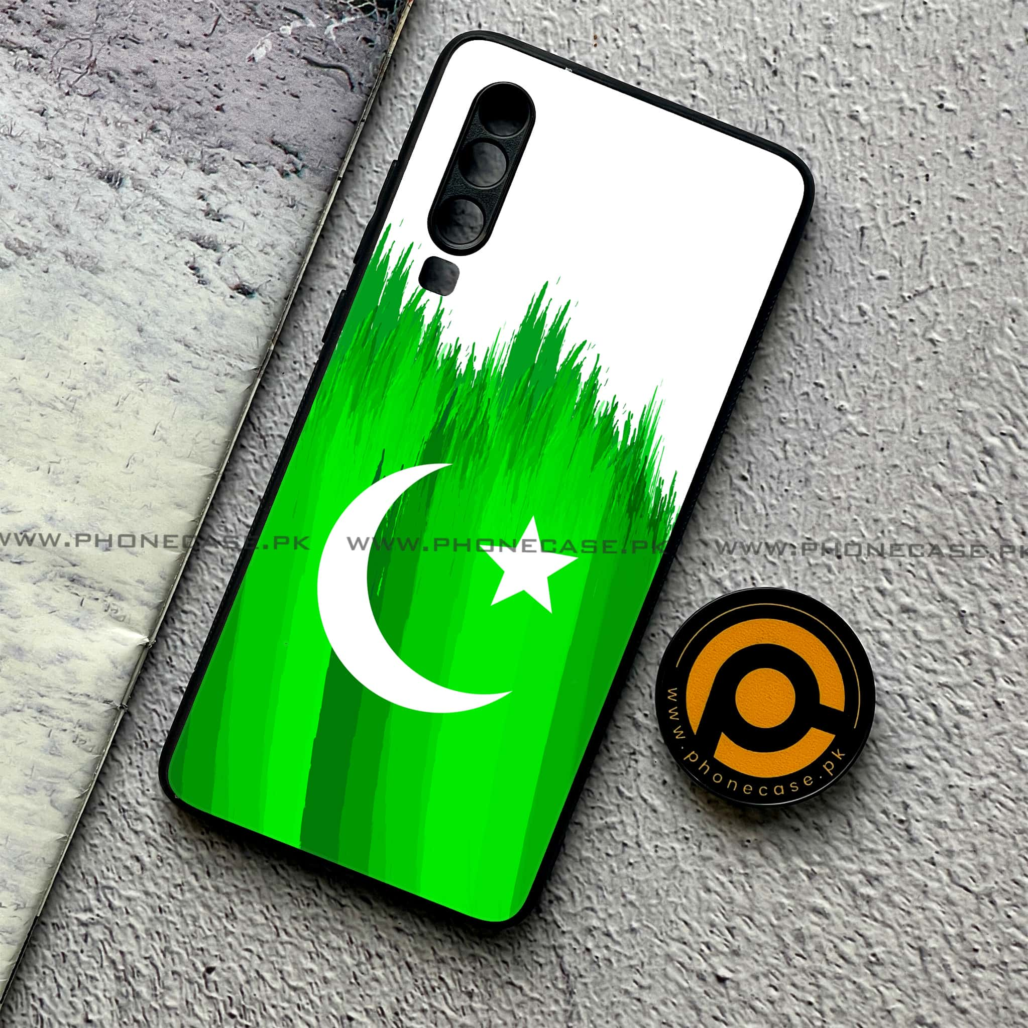 Huawei P30 - Pakistani Flag Series - Premium Printed Glass soft Bumper shock Proof Case