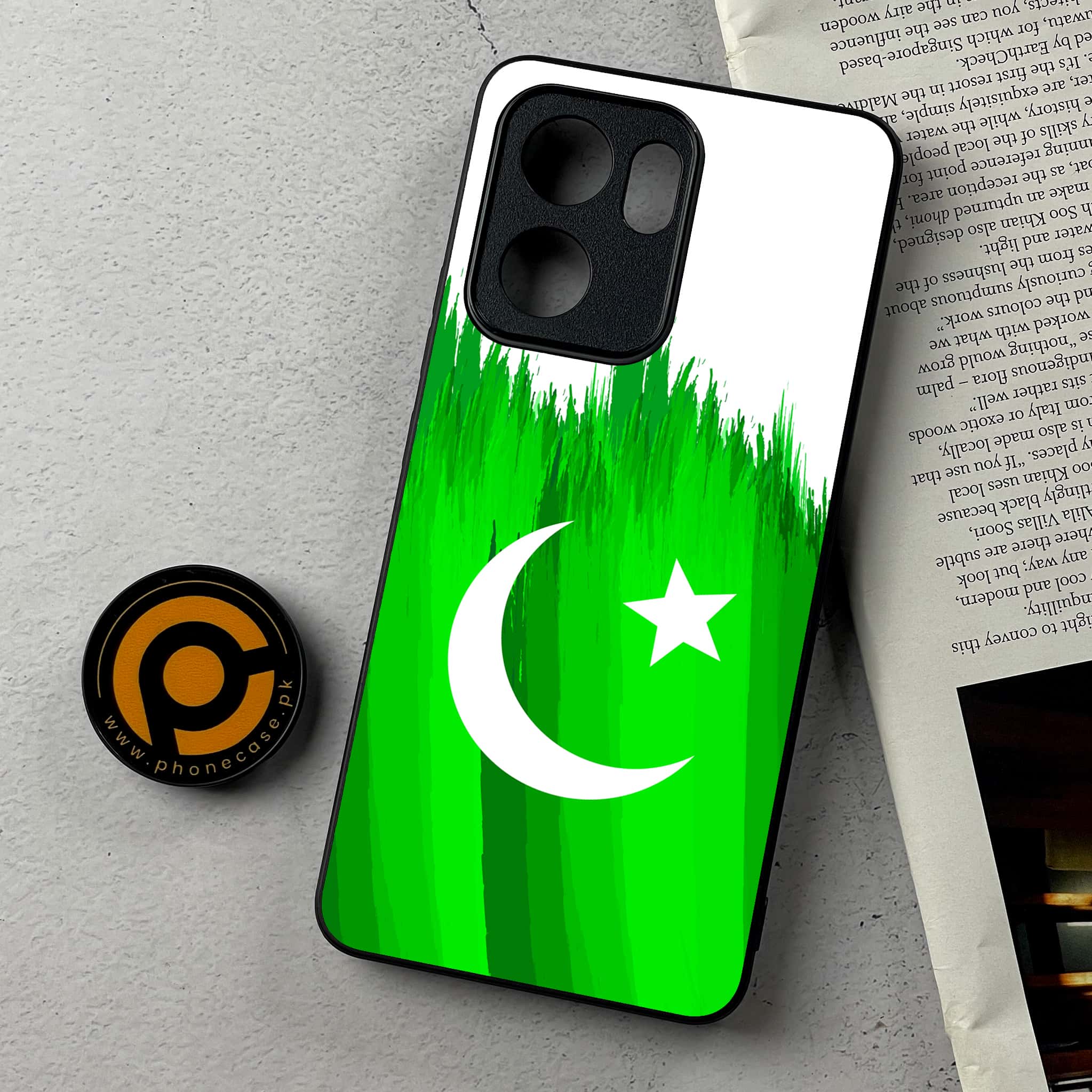 Oppo Reno 13F - Pakistani Flag Series - Premium Metal Printed Soft Bumper Shockproof Case