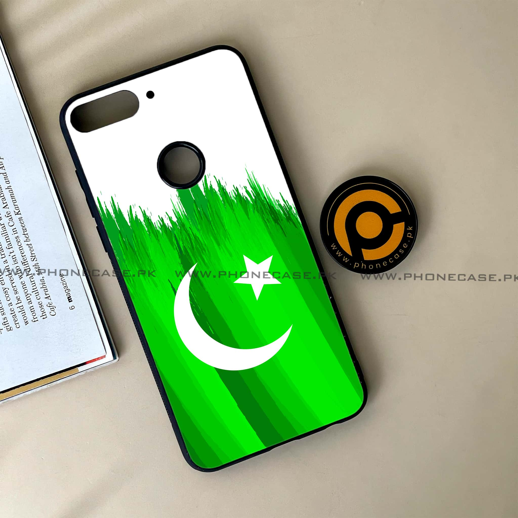 Huawei Y7 Prime (2018) -  Pakistani Flag Series - Premium Printed Glass soft Bumper shock Proof Case