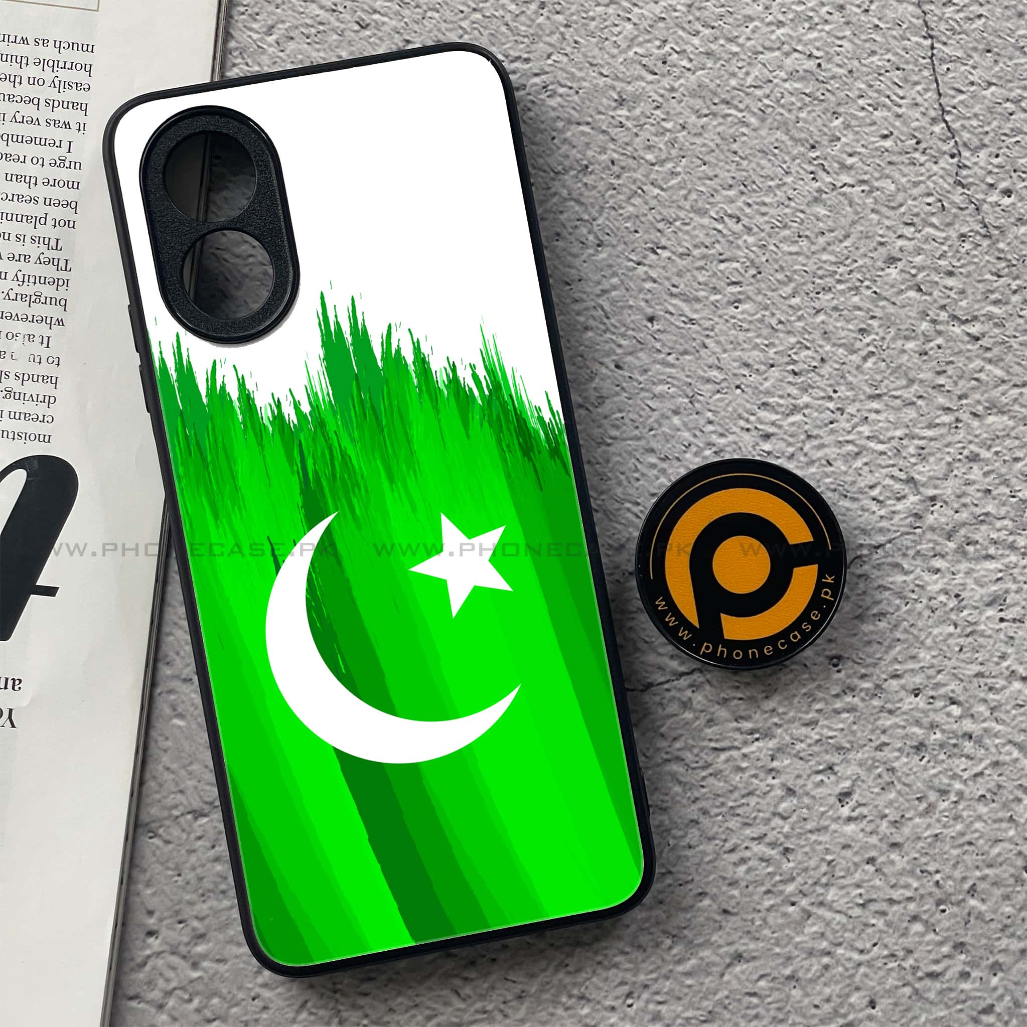 Oppo A18 4G - Pakistani Flag Series - Premium Printed Glass soft Bumper shock Proof Case
