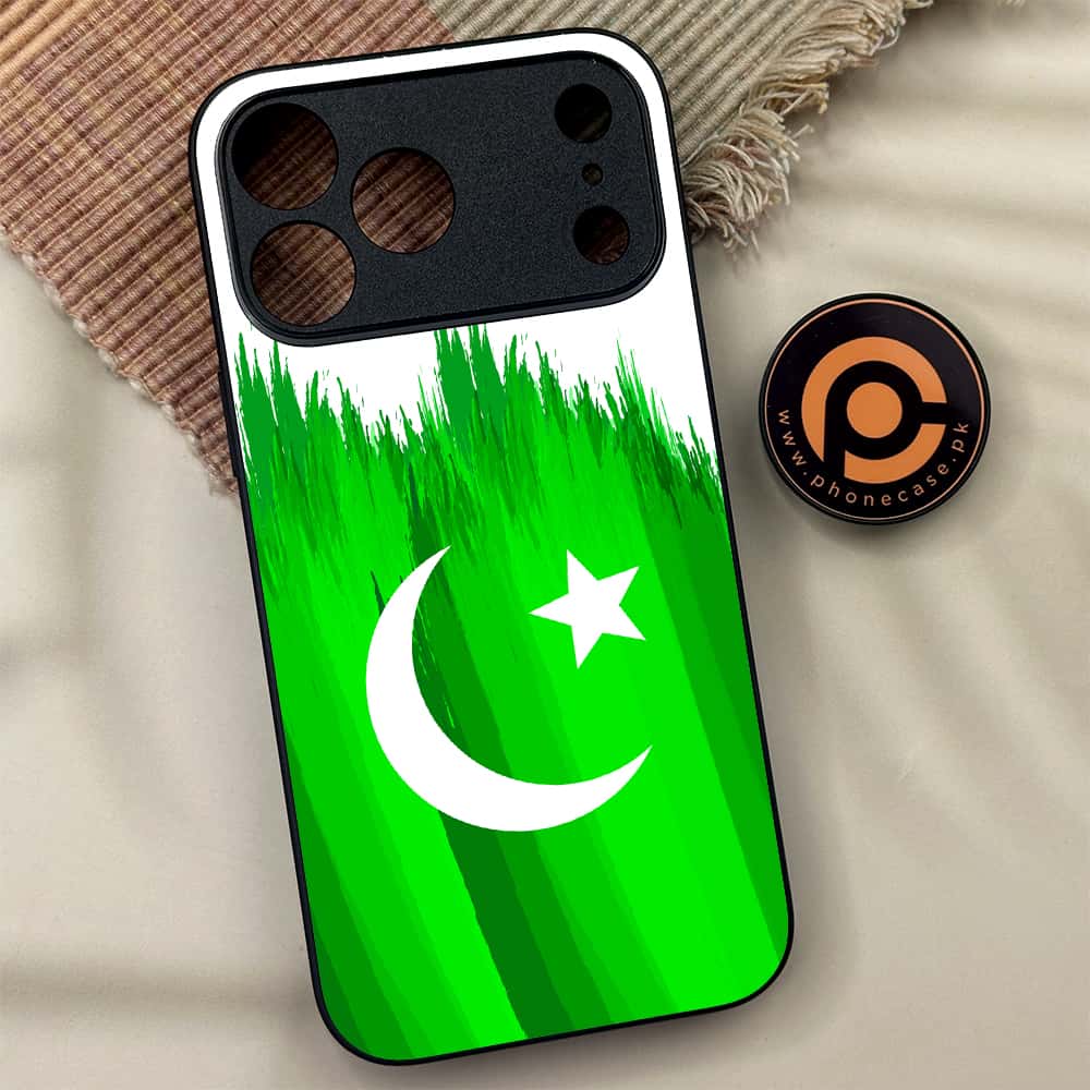 iPhone 17 Pro Max - Pakistani Flag Series - Premium Metal Printed soft Bumper shock Proof Case
