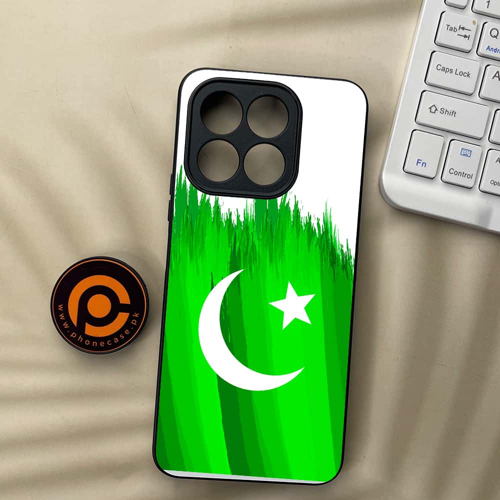 Honor X5b Plus - Pakistani Flag Series - Premium Metal  Printed soft Bumper shock Proof Case