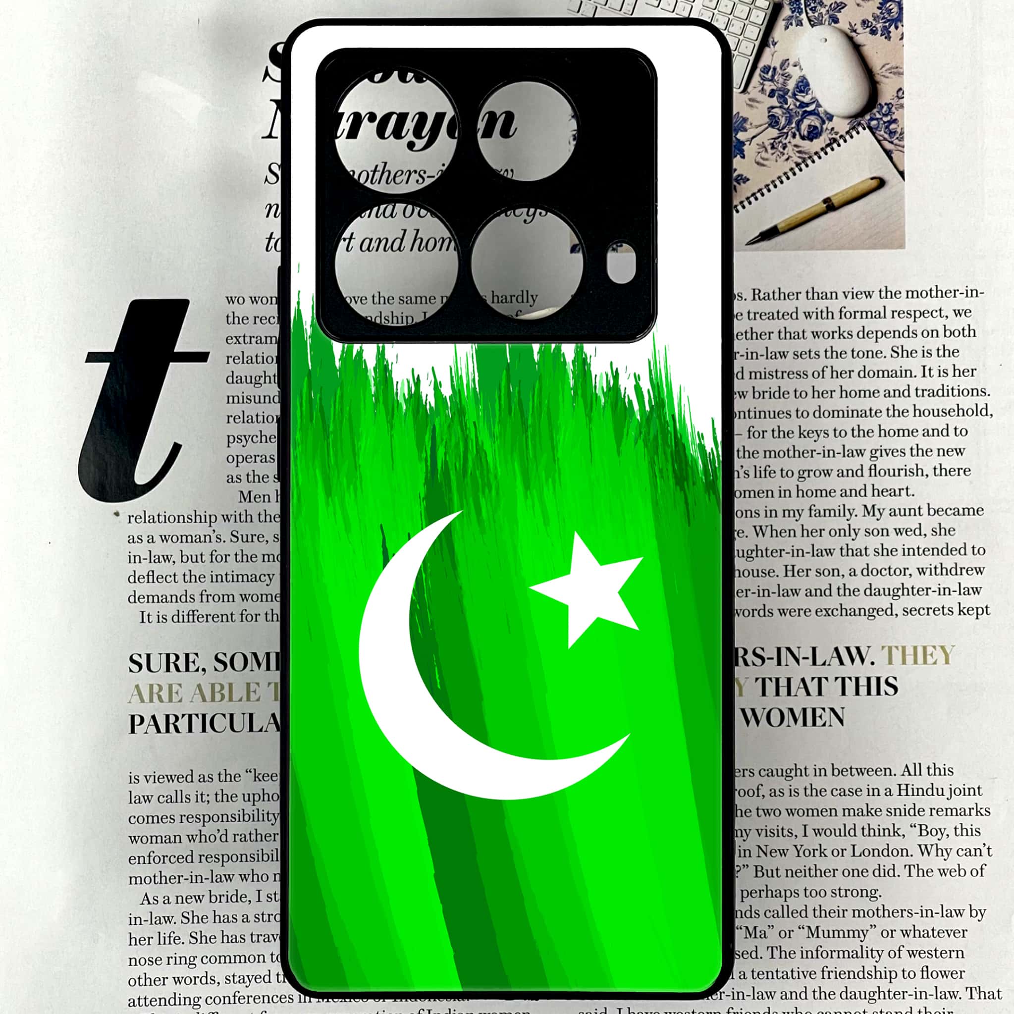 Infinix Note 40 4G - Pakistani Flag Series - Premium Printed Glass soft Bumper shock Proof Case