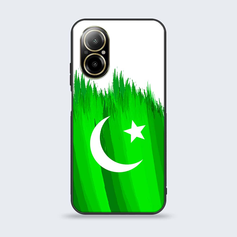 Realme C67 - Pakistani Flag Series - Premium Printed Glass soft Bumper shock Proof Case