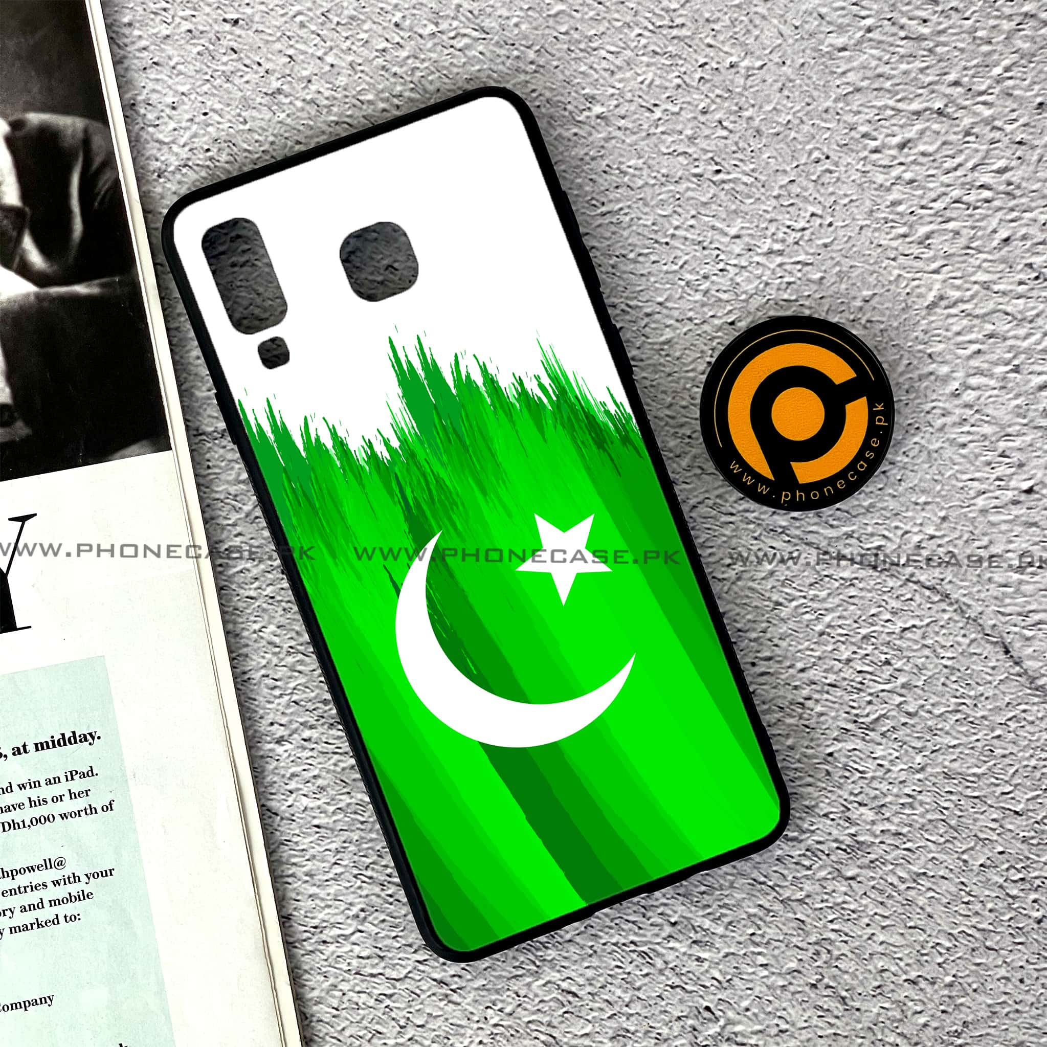 Samsung Galaxy A8 Star(A9 Star) - Pakistani Flag Series - Premium Printed Glass soft Bumper shock Proof Case